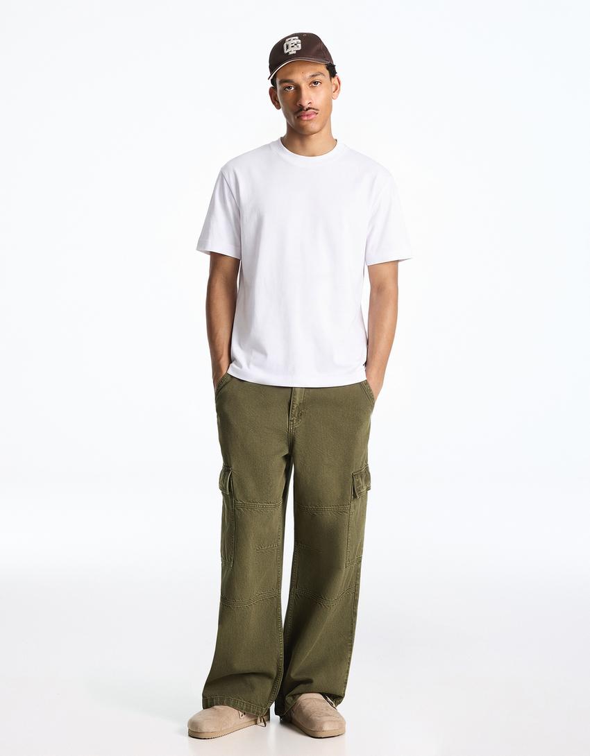 Parachute cargo jeans-Khaki