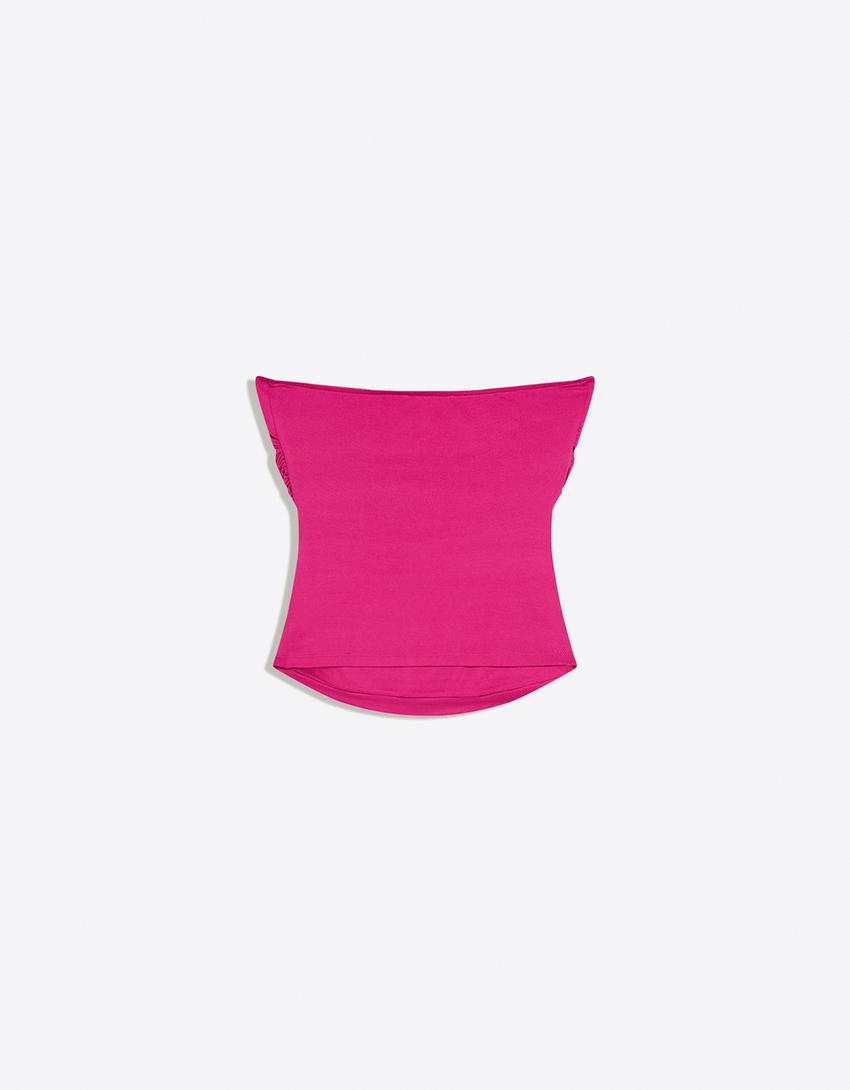 Kroogitud bandeau-topp-Fuksiaroosa