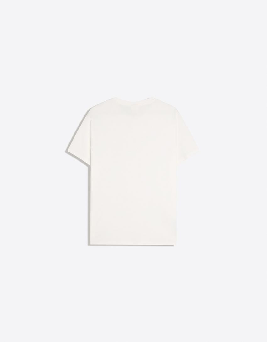 Camiseta manga corta-Blanco roto