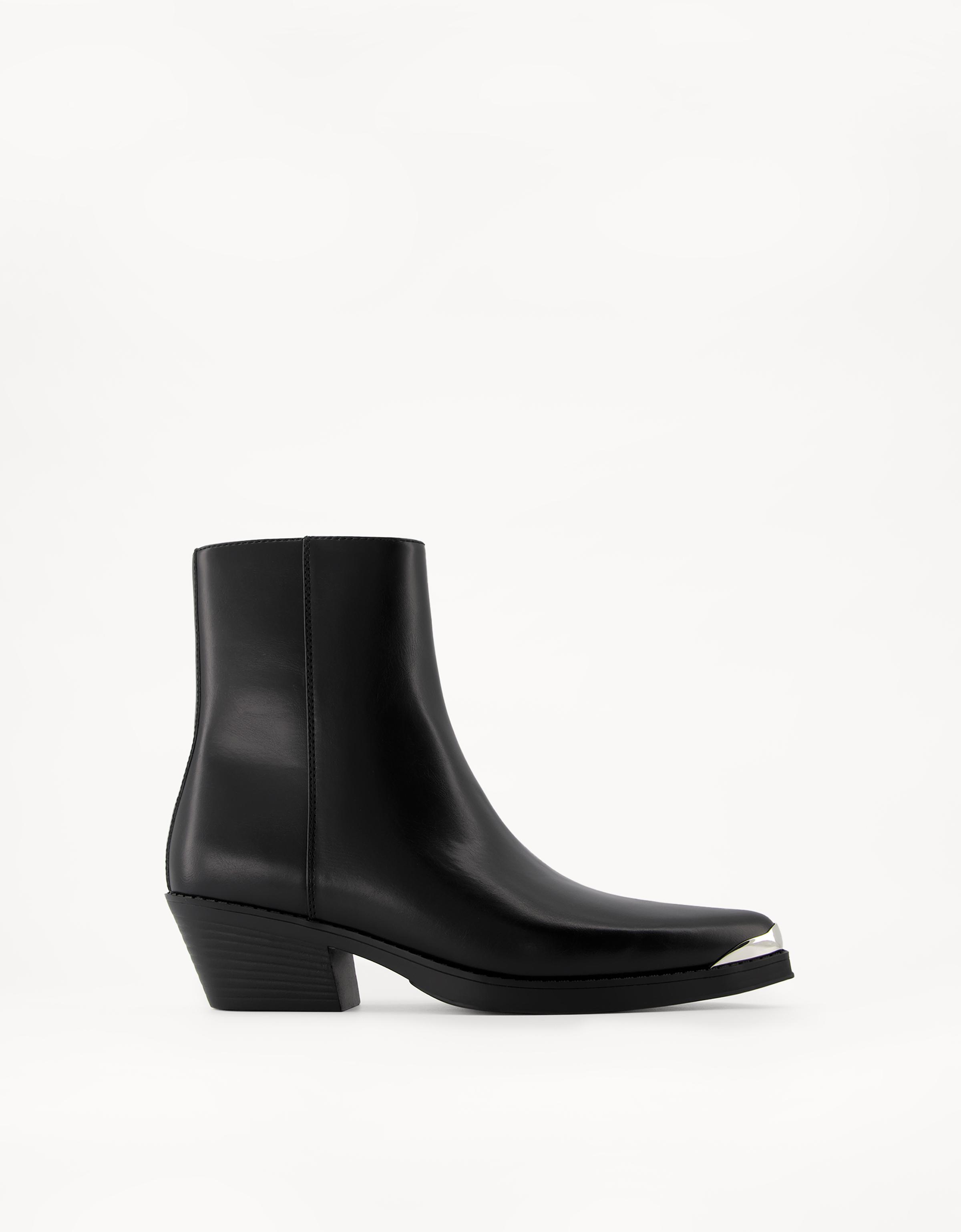 Bershka Stiefeletten Im Cowboylook Mit Metallisierter Zehenpartie Herren 44 Schwarz