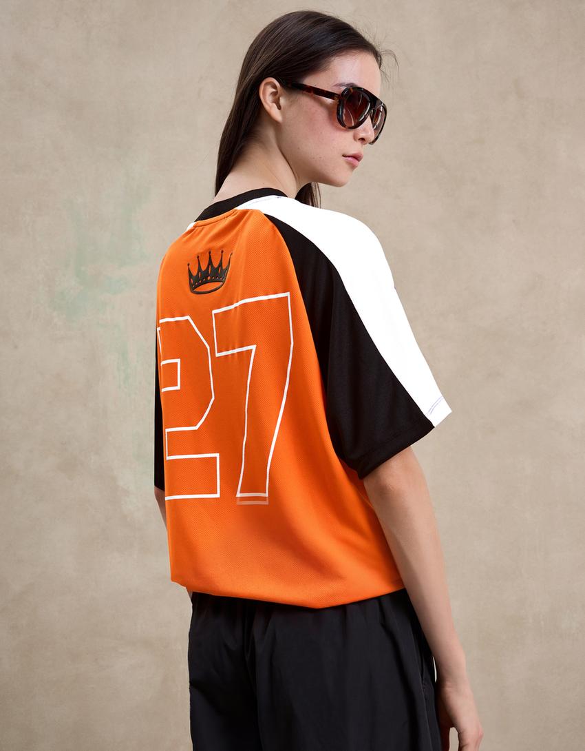 Oversized oranje T-shirt met met korte mouwen Koninsdag collectie-Oranje