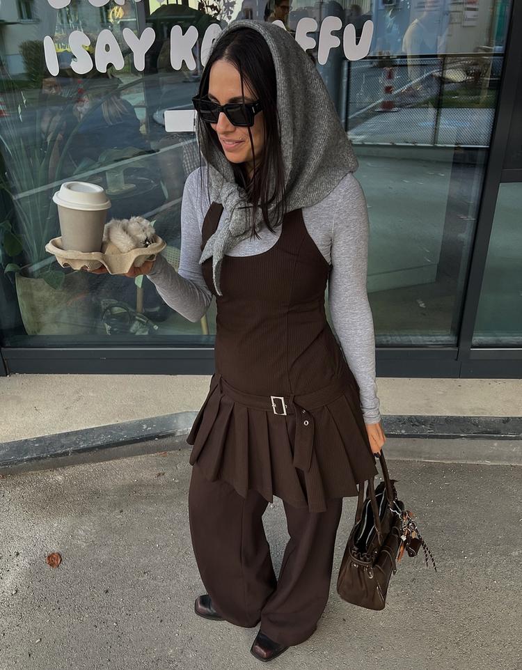 Halter mini kemerli elbise