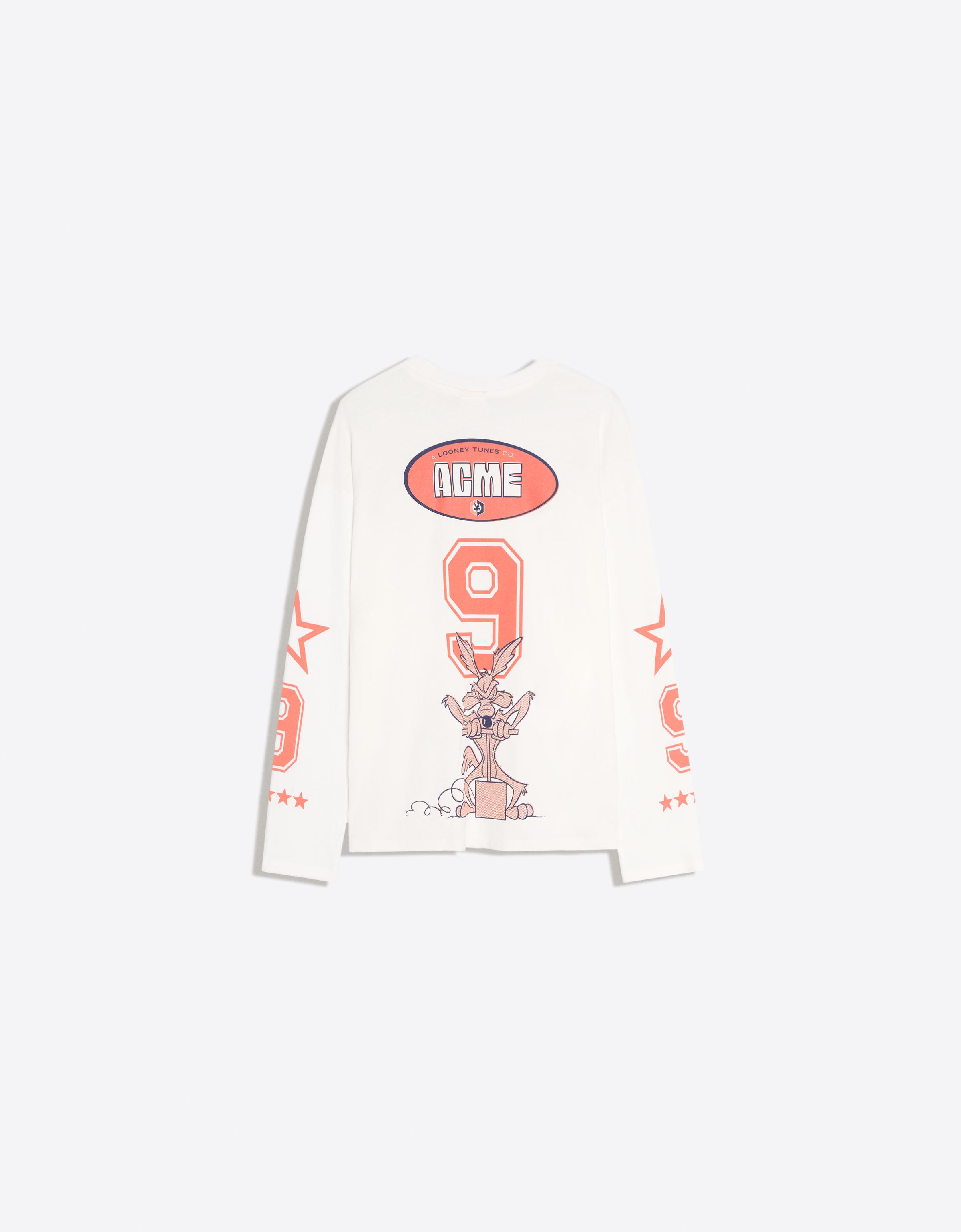 Bershka LOONEY TUNES baskılı oversize uzun kollu tişört görsel 2