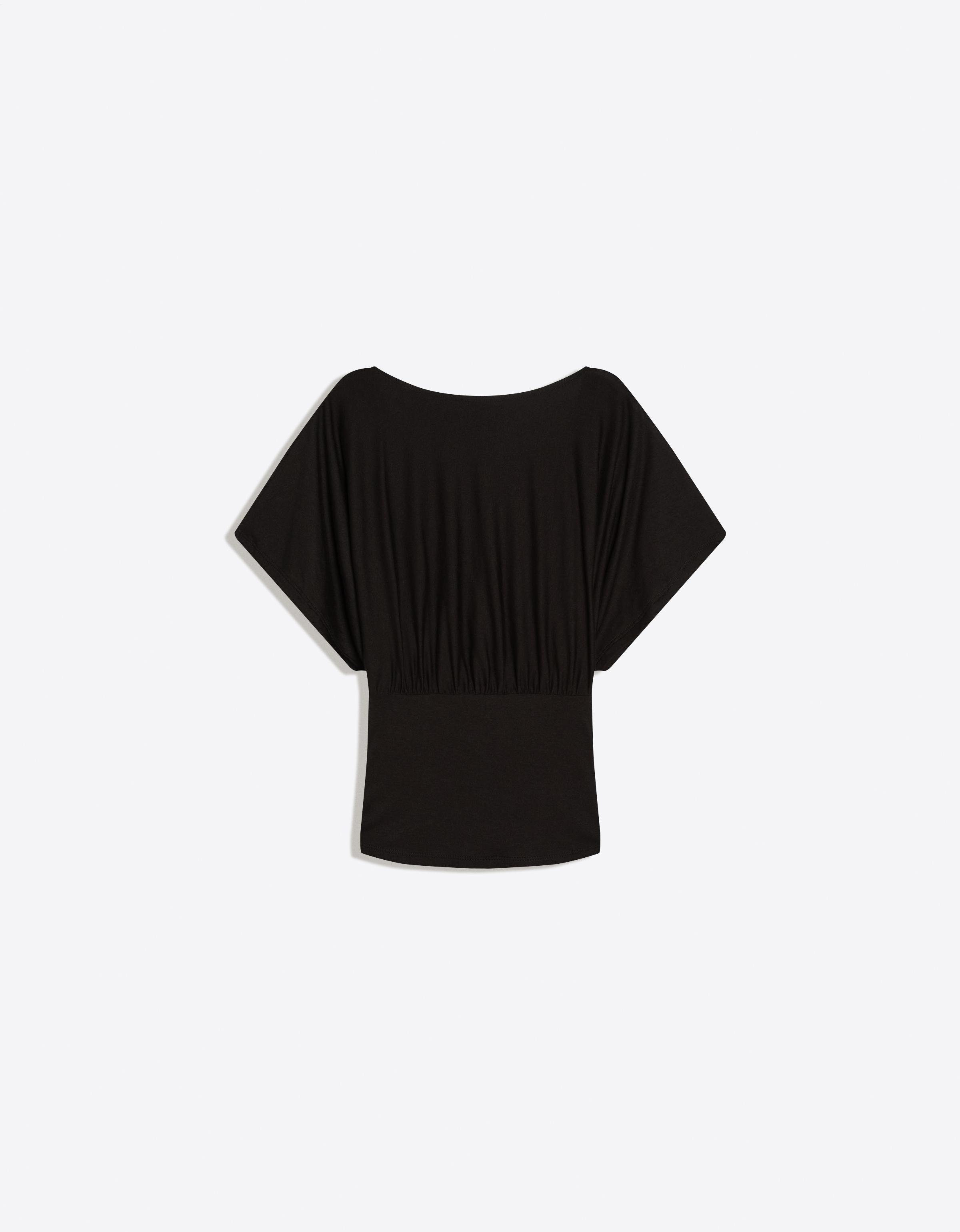 Ruched V-neck T-shirt - Women | Bershka