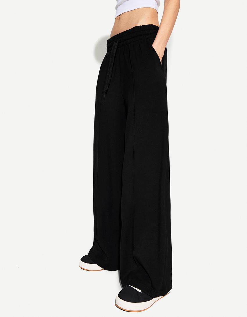 Soft-Wide-Leg-Hose-Schwarz-2