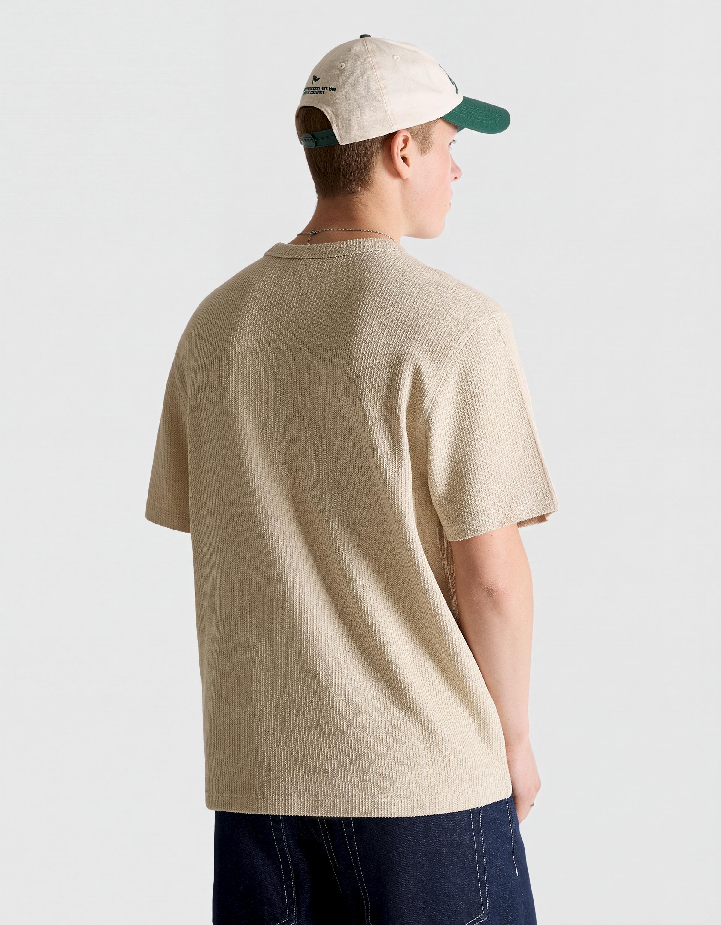 Short sleeve textured T-shirt — Camel