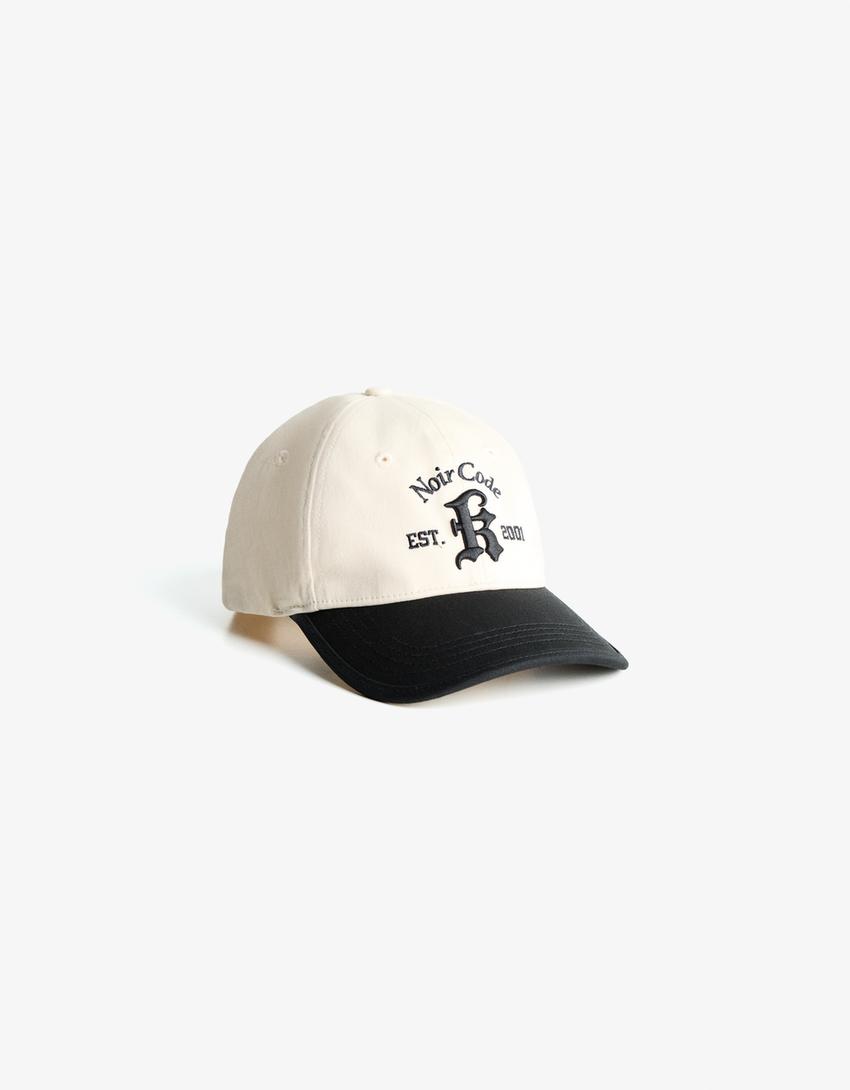 Embroidered cap-Cream-0