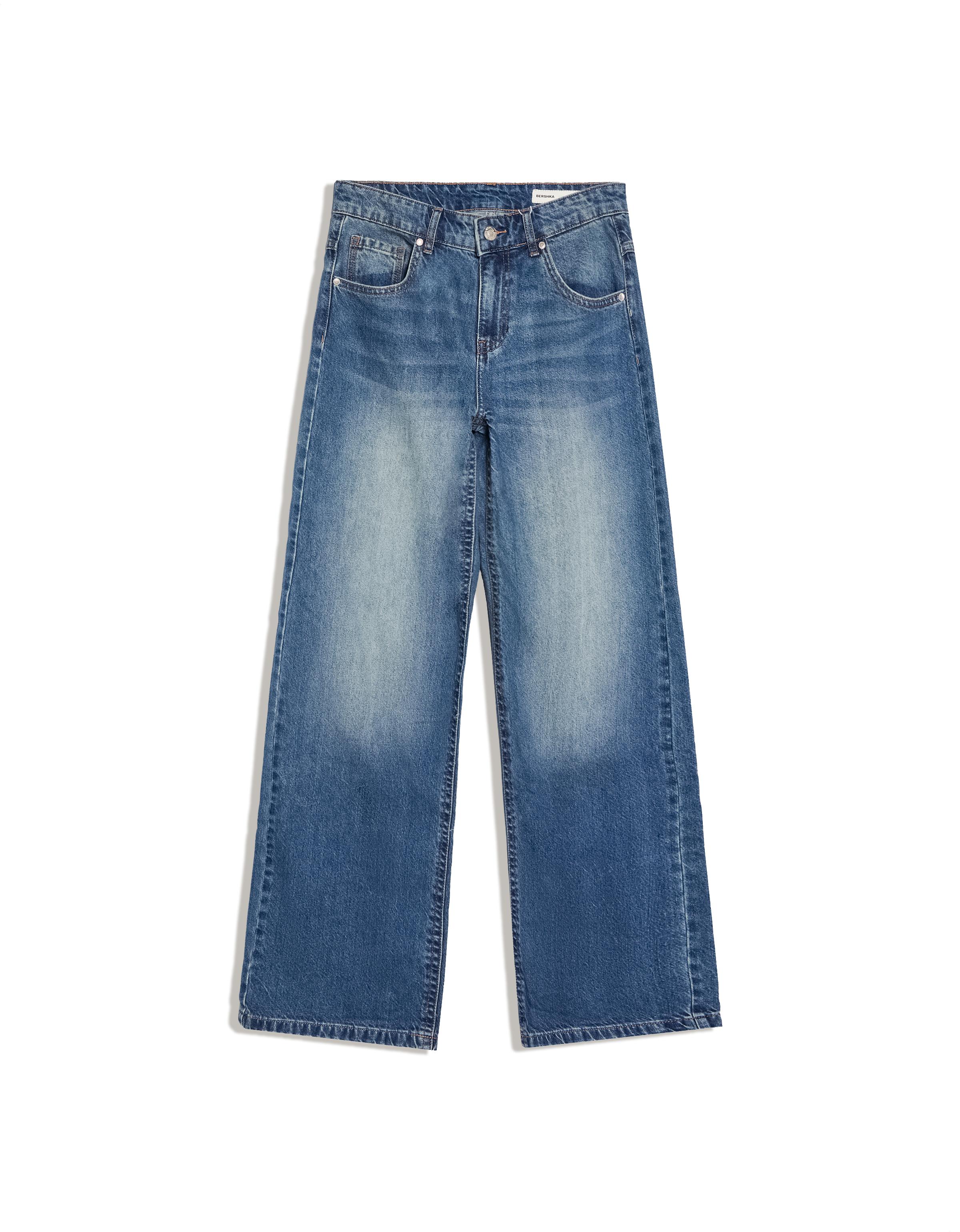 Embroidered baggy jeans — Light blue