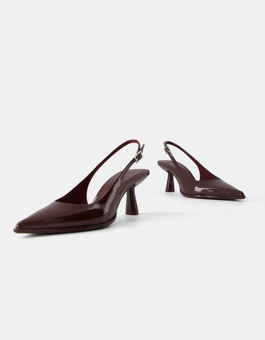 Kitten heel slingback shoes - Women | Bershka