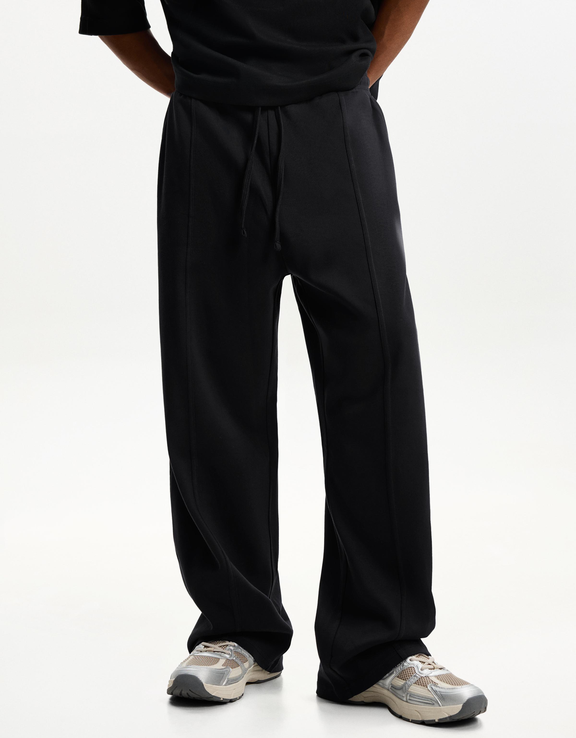 メンズウェア Black Watch Wide Pants Men's set hoodie + pants - black Z49 | Ombre.com - Men's