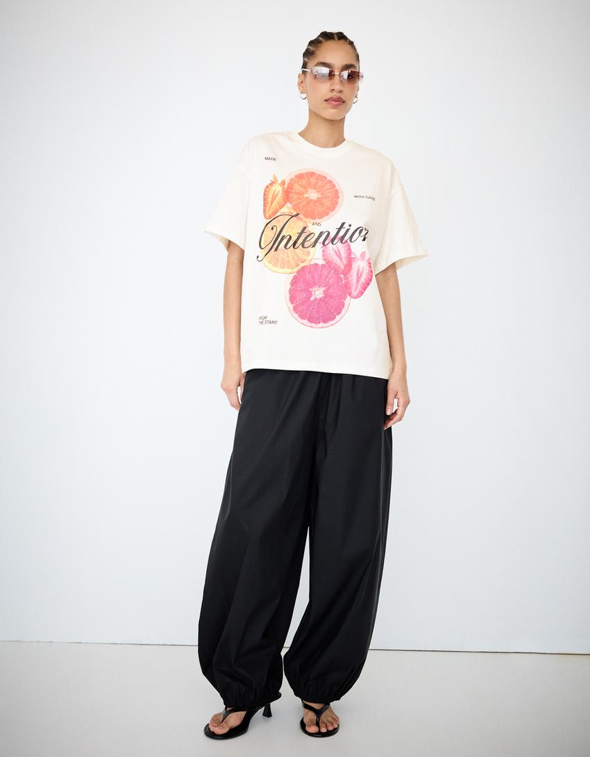 Short sleeve T-shirt with print-Off white