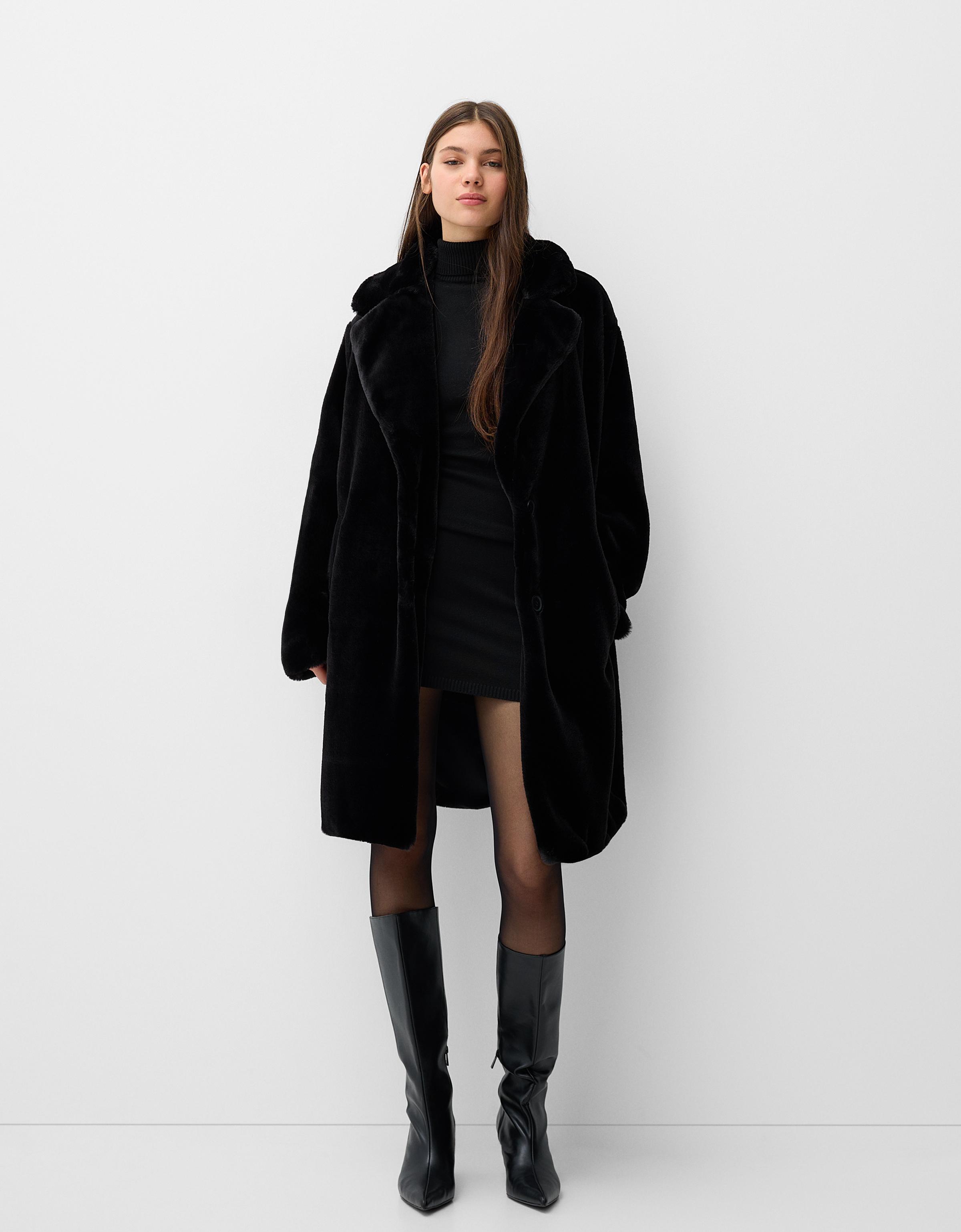 Faux fur coat Women Bershka