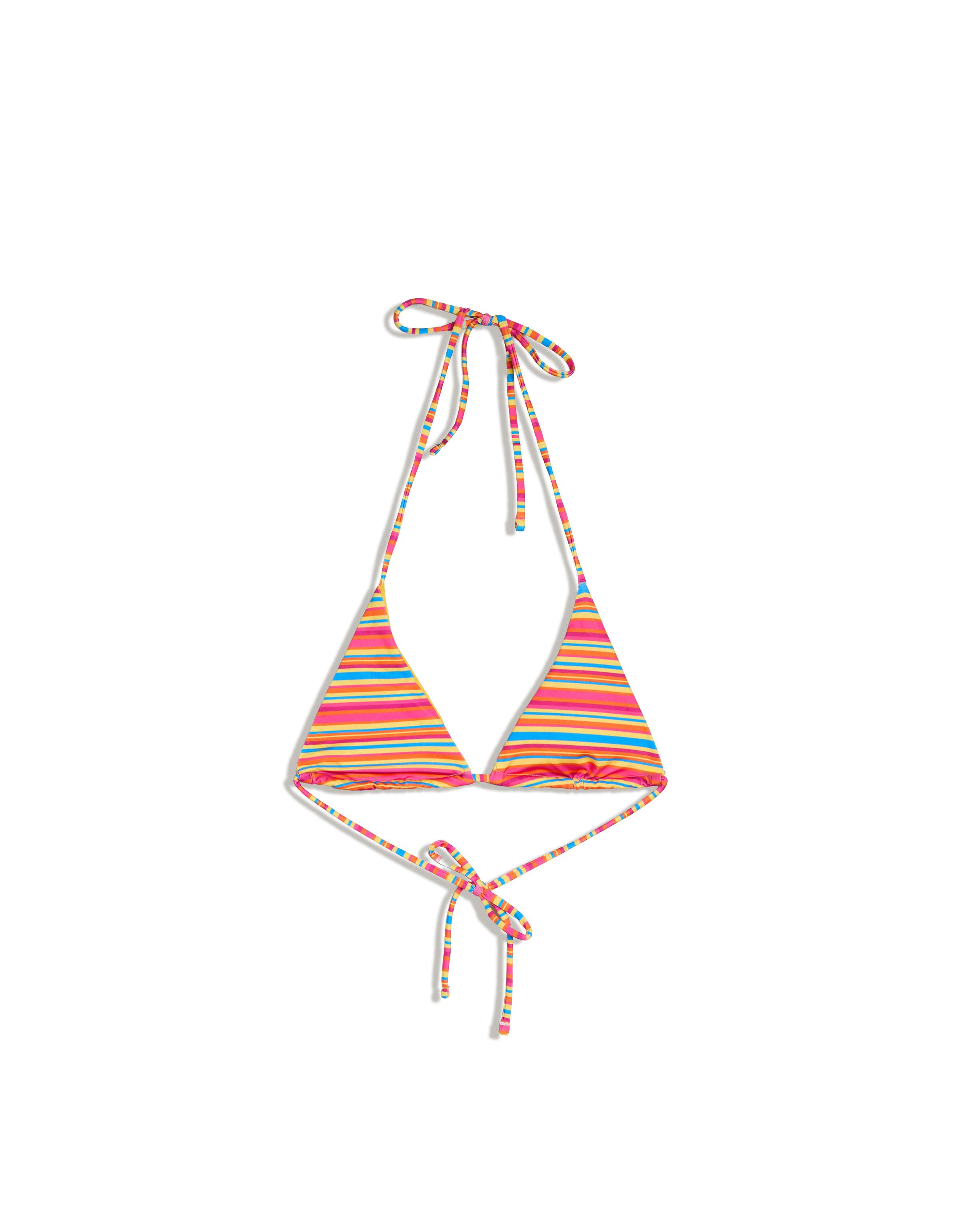 Striped halter bikini top — Pink