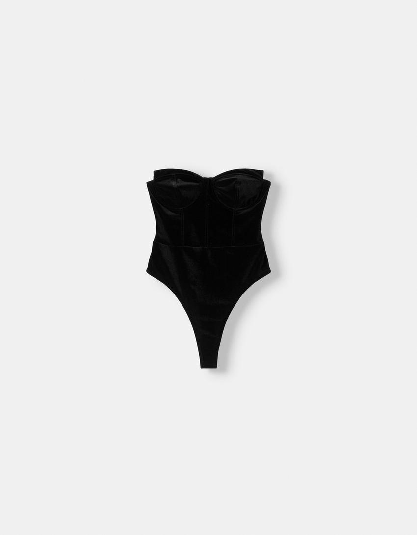 Body velvet bandeau - Mujer | Bershka