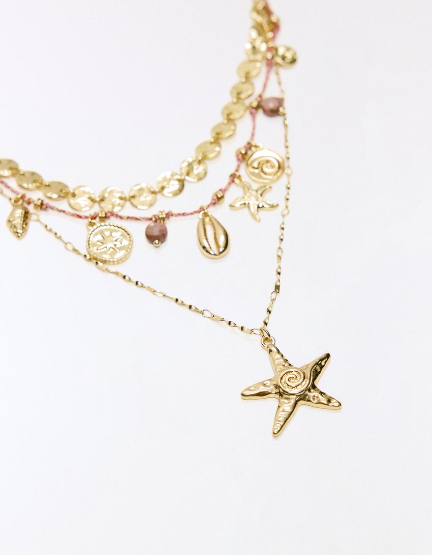 Pack 3 collares marinos-Oro