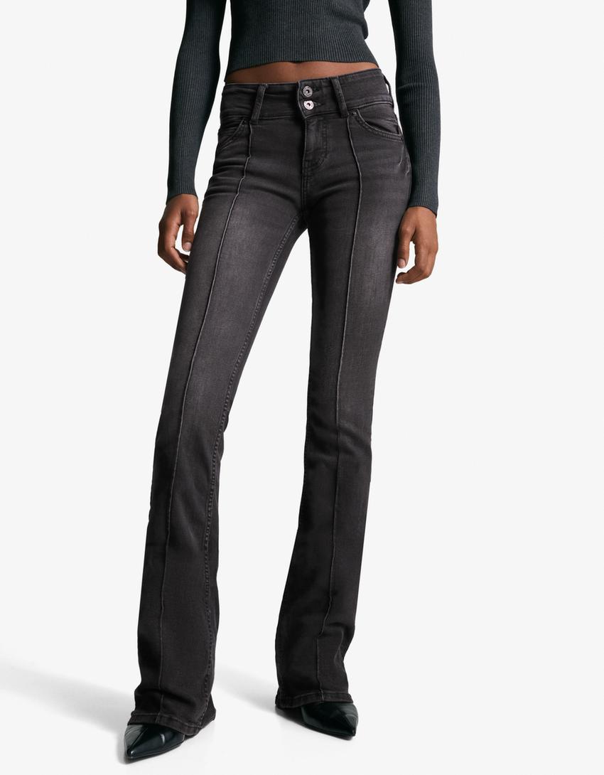 Low-rise boot-cut jeans-Black-2