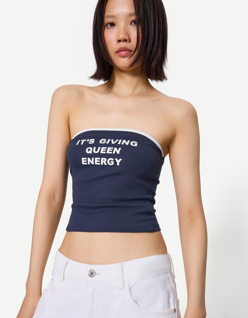 Top bandeau print-Azul-2
