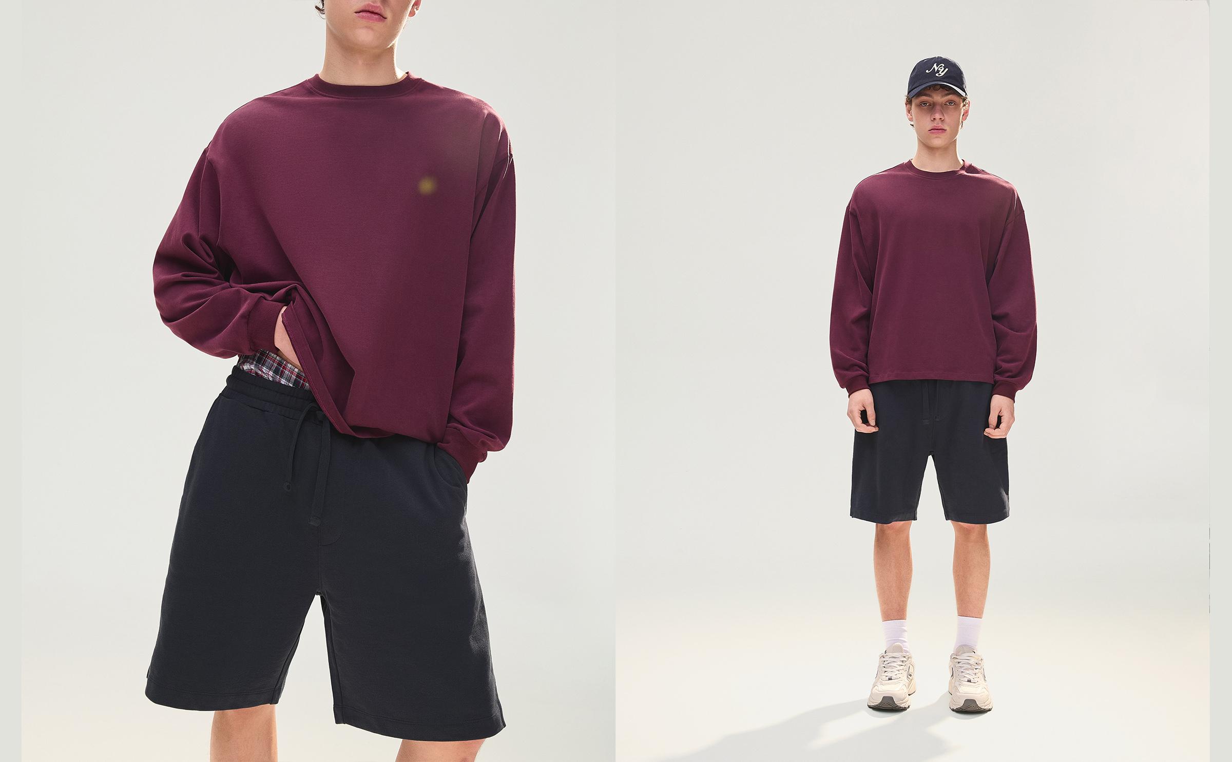Plush Bermuda shorts — Navy