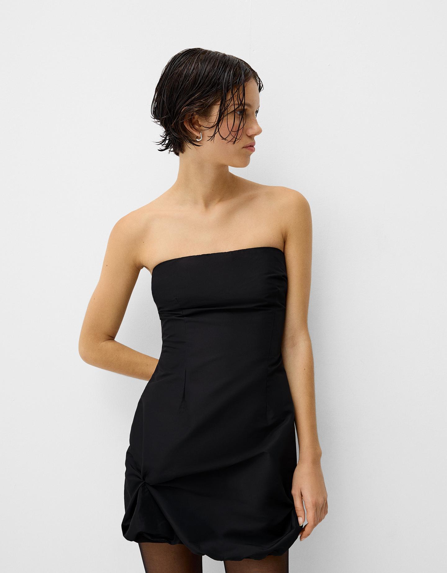 Bershka Minikleid Mit Ballonärmeln Damen M Schwarz günstig online kaufen