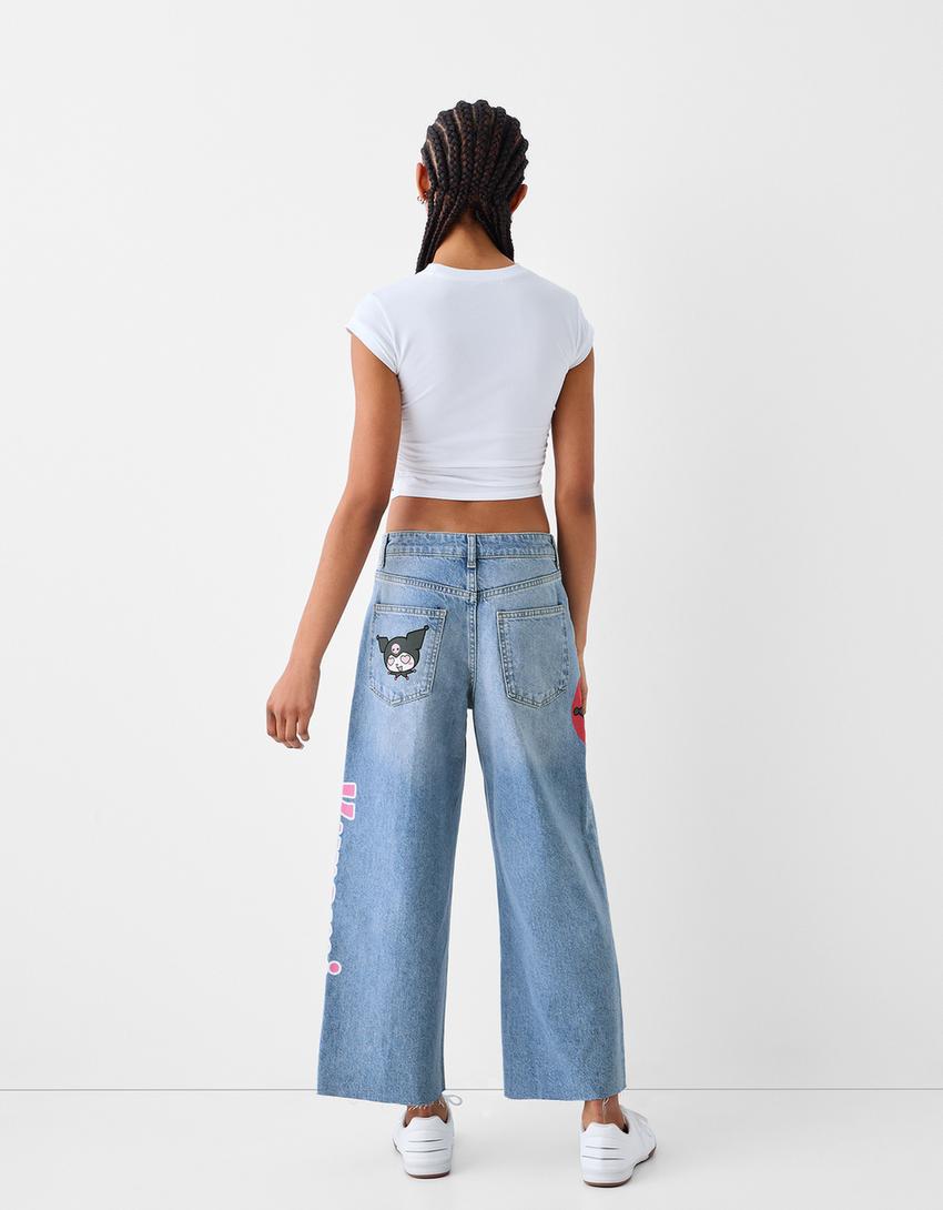 Kuromi culotte jeans-Light blue-2