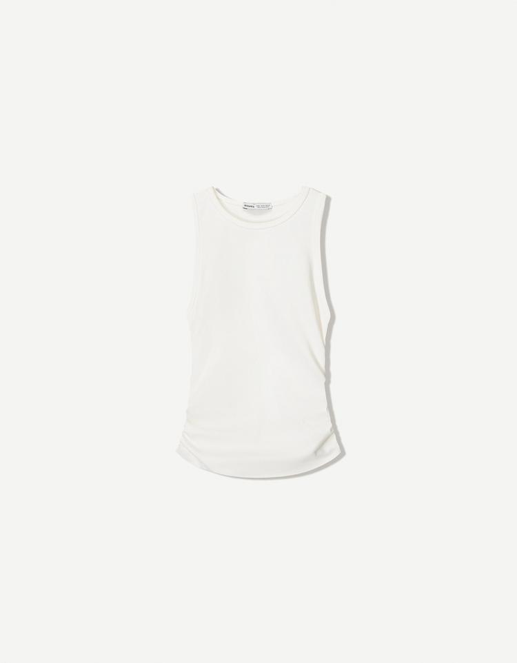 Gathered strappy T-shirt