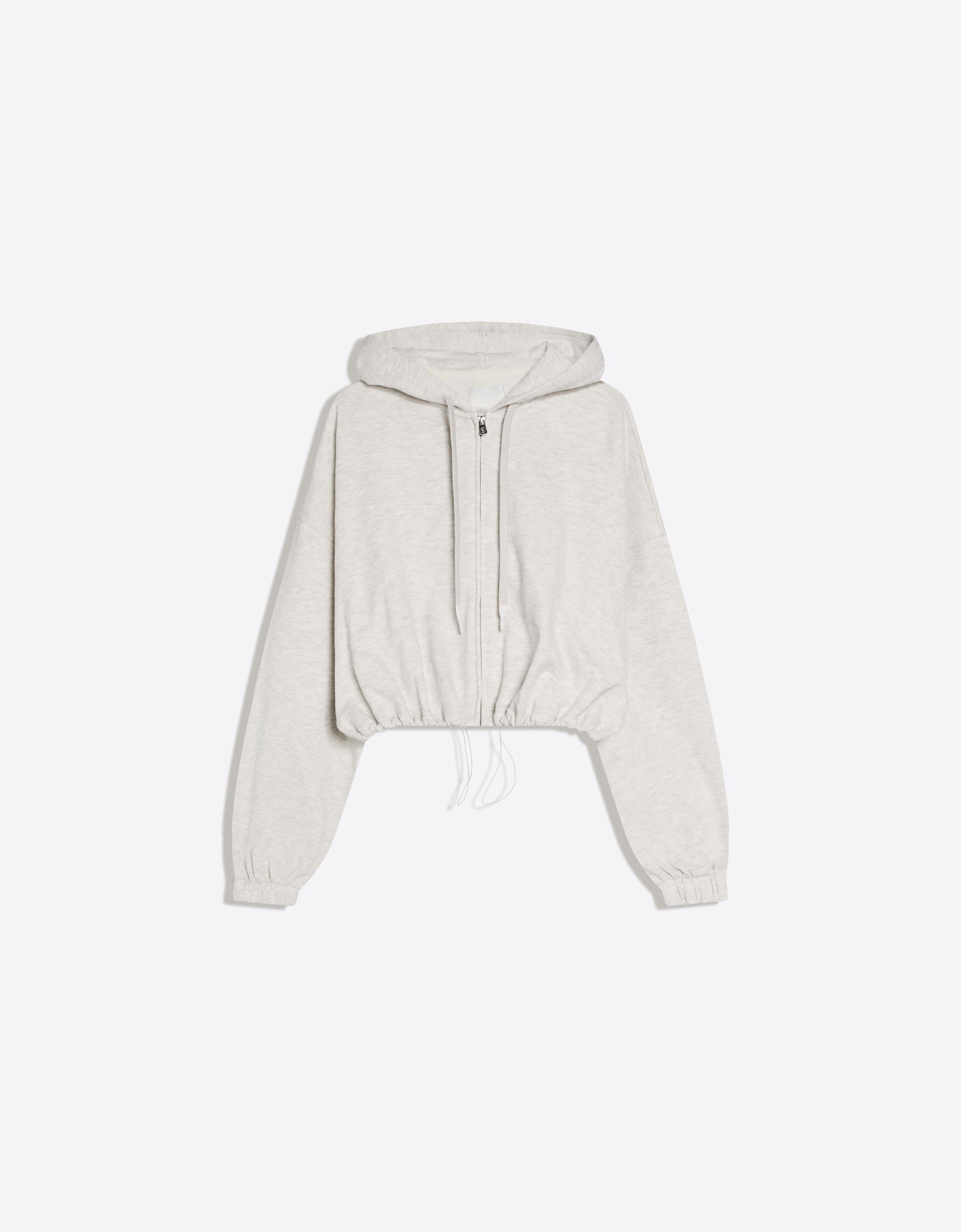 Balloon zip-up hood sweatshirt — Grey