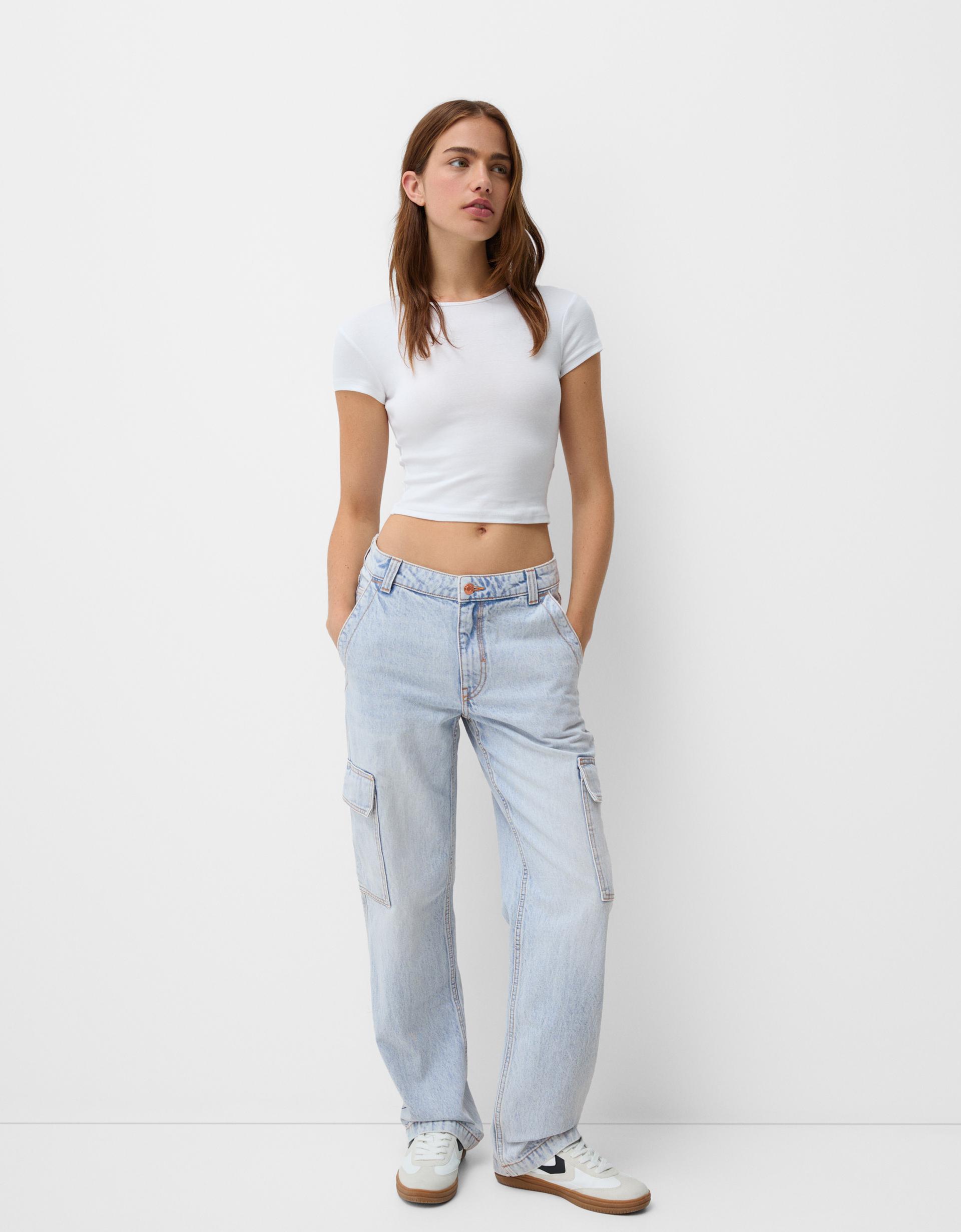 Pantalón Vaquero Tejanos Mujer Bershka Pantalones Tejanos Mujer