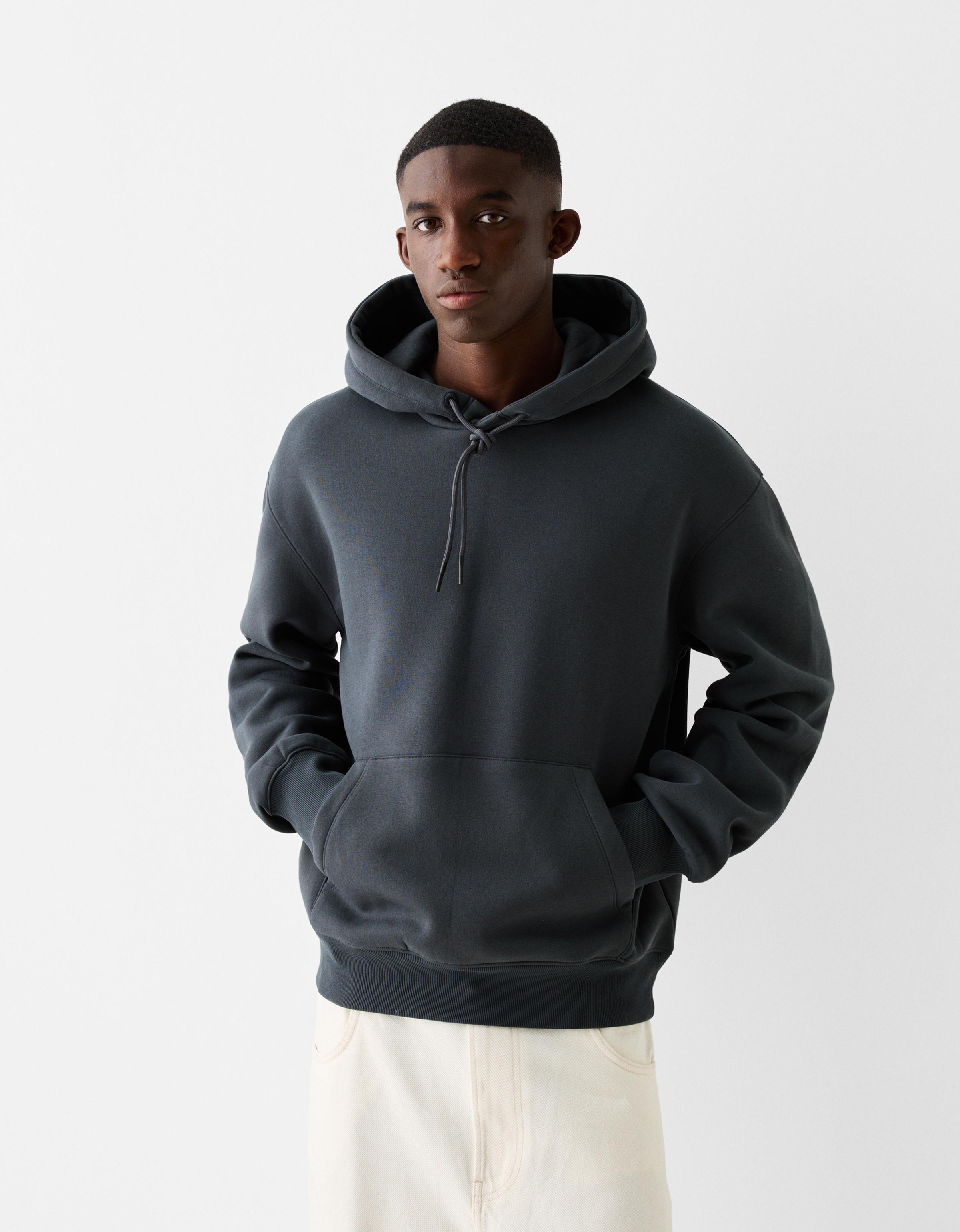 Bershka Hoodie Herren L Grau