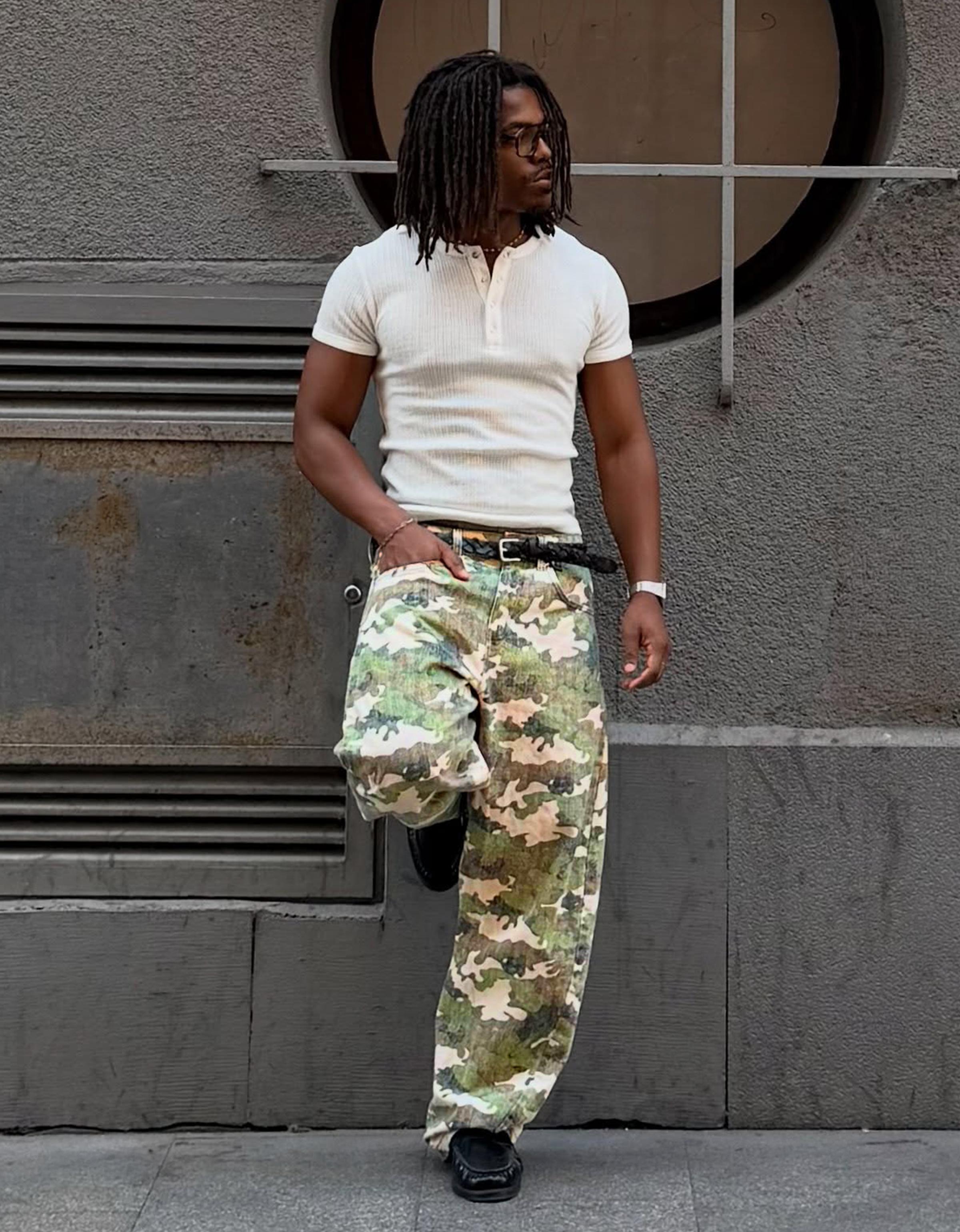 Twisted print jeans — Green