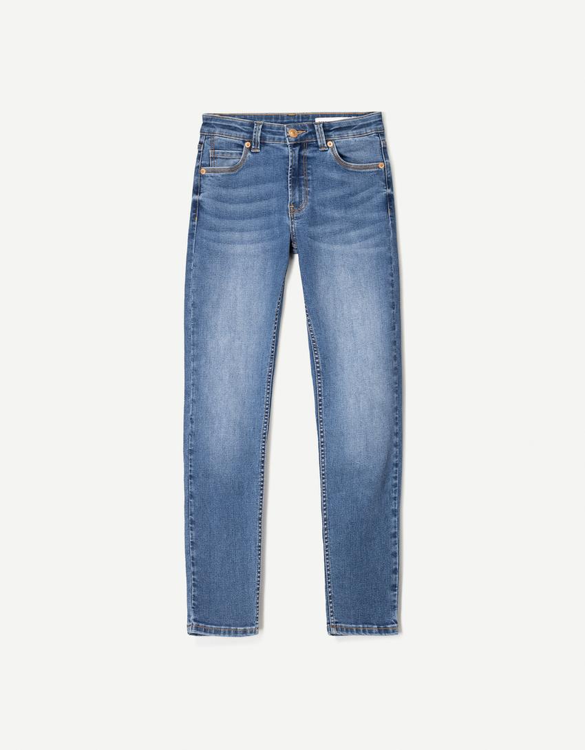 Blugi skinny low waist-Albastru-3