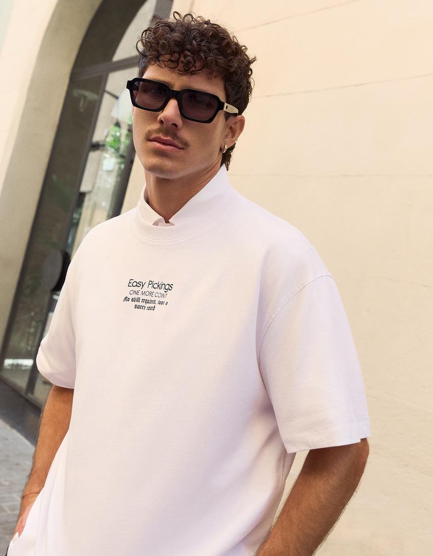 Short sleeve T-shirt with print-White