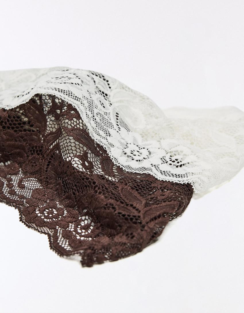 Bandes en dentelle pour cheveux-Écru