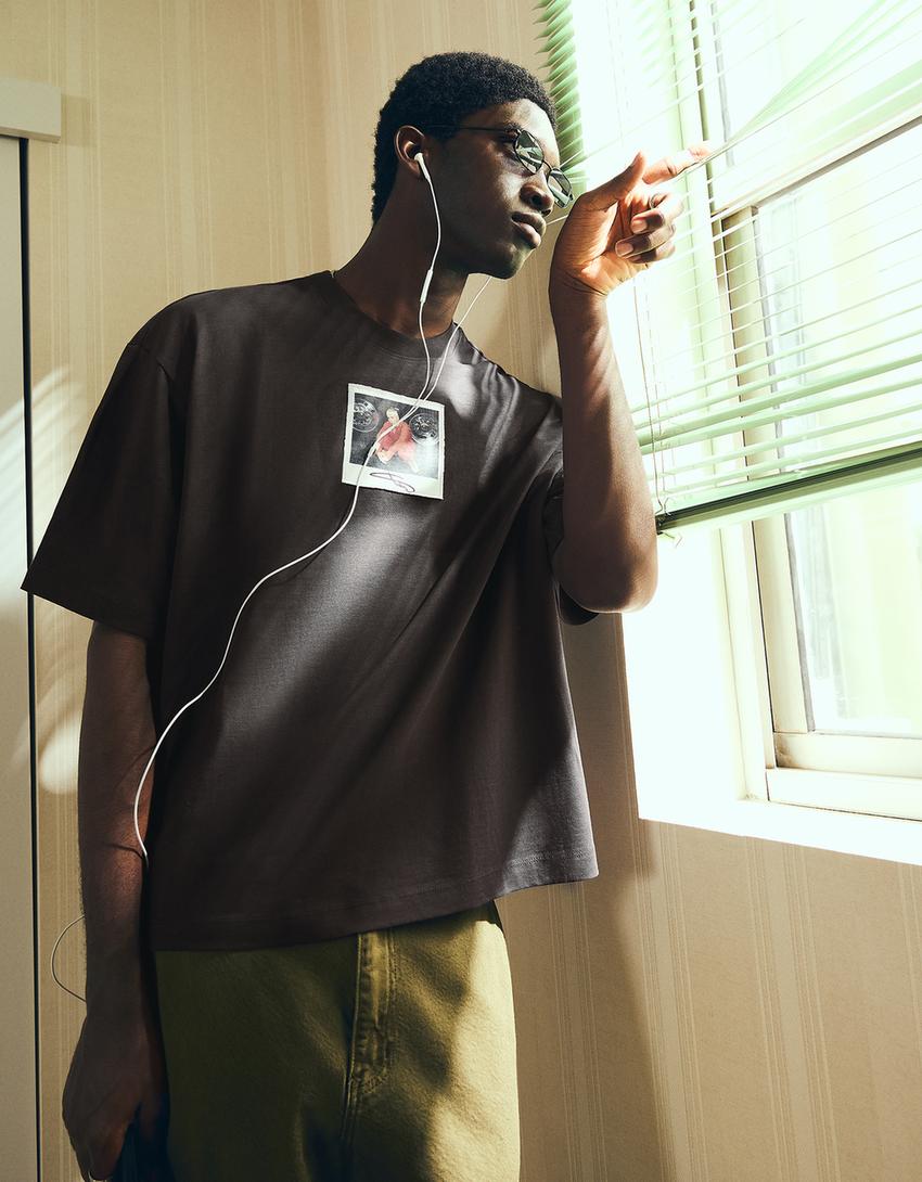 T-shirt manches courtes Eminem Boxy fit-Gris