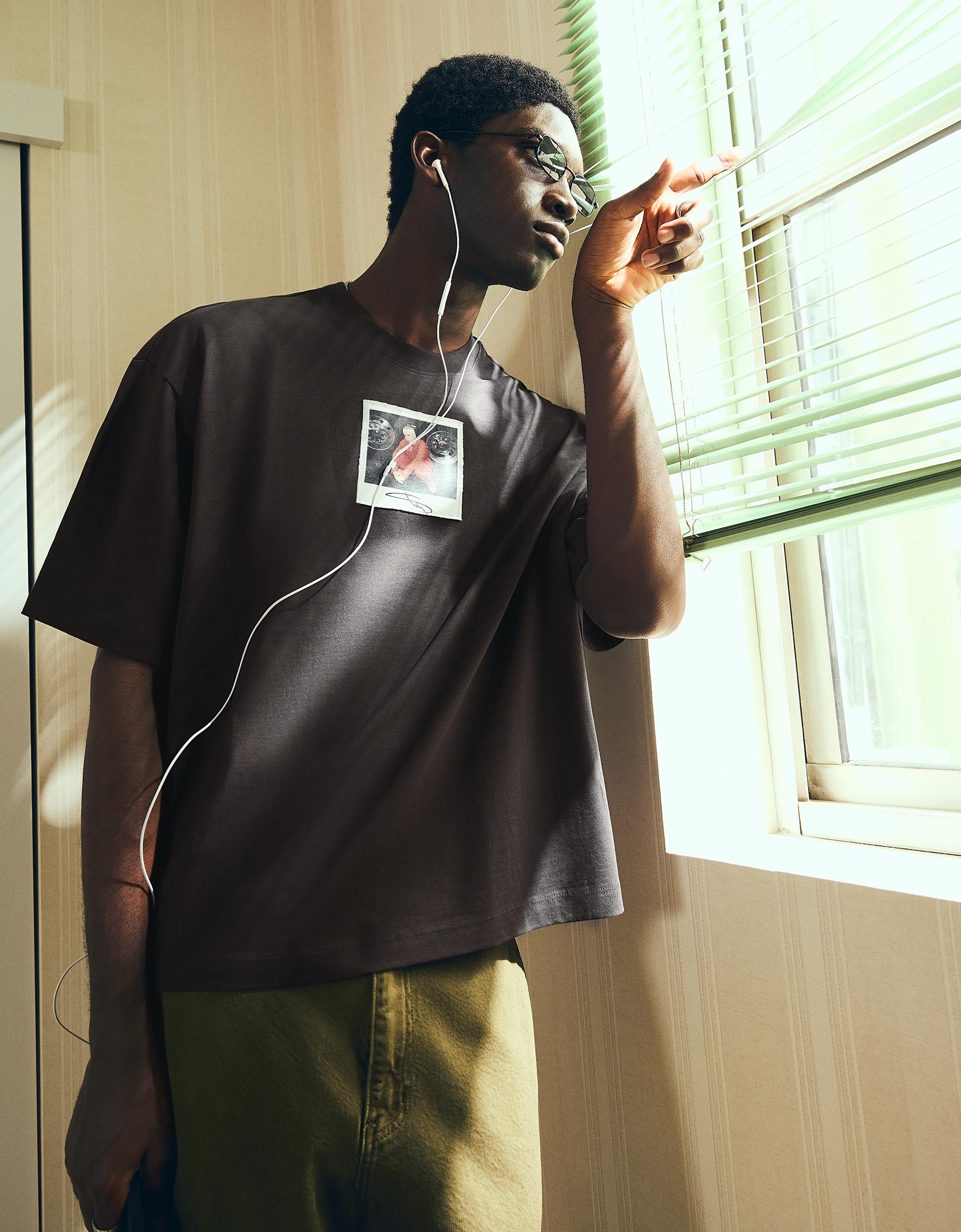 Bershka Boxy fit kısa kollu EMINEM tişört görsel 4