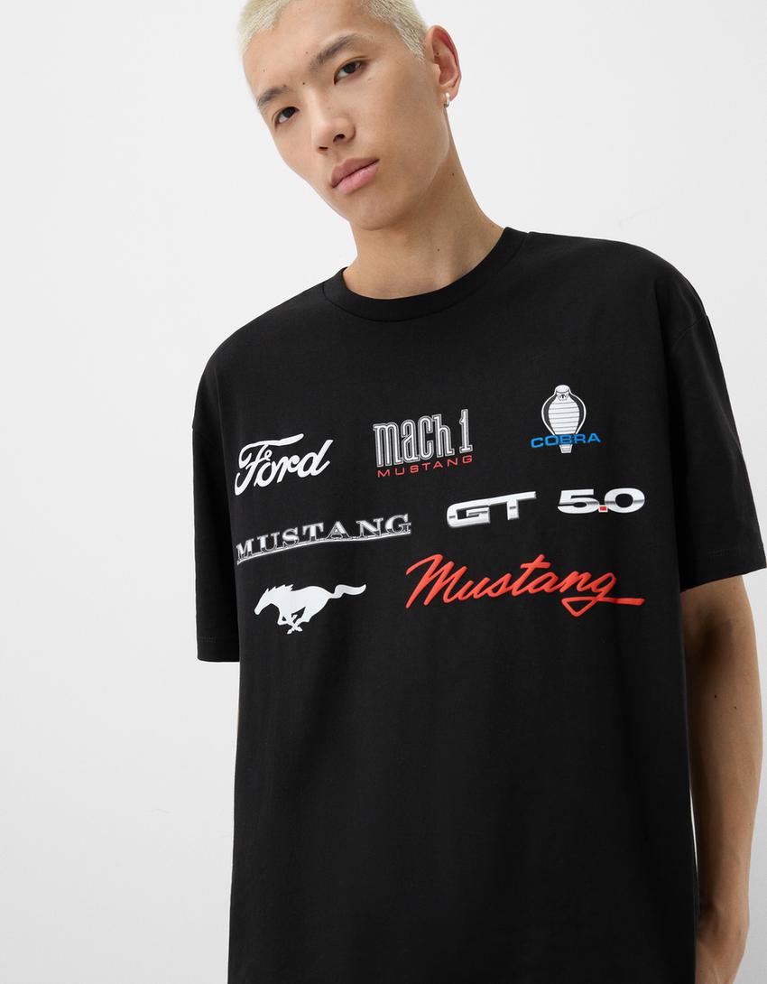 Ford relaxed fit short sleeve T-shirt-Black-2