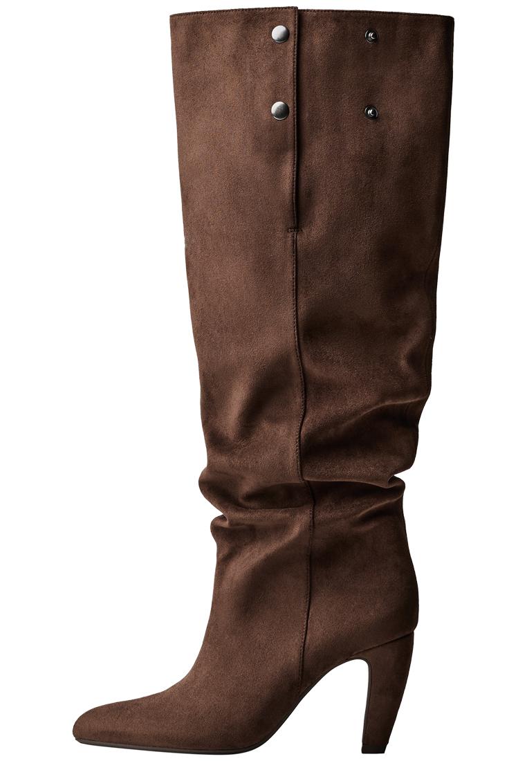 Block heel wide leg boots