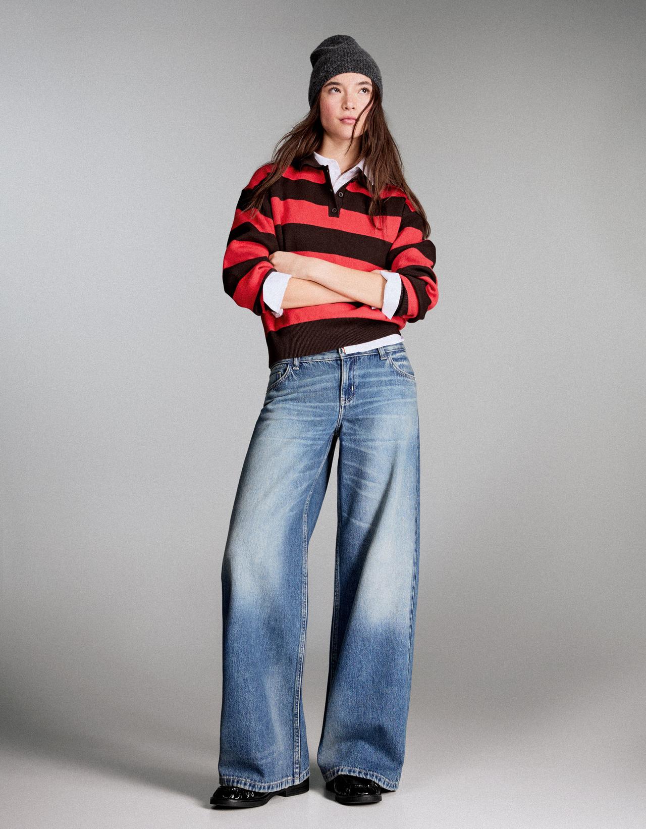Low-rise wide-leg jeans — Light blue
