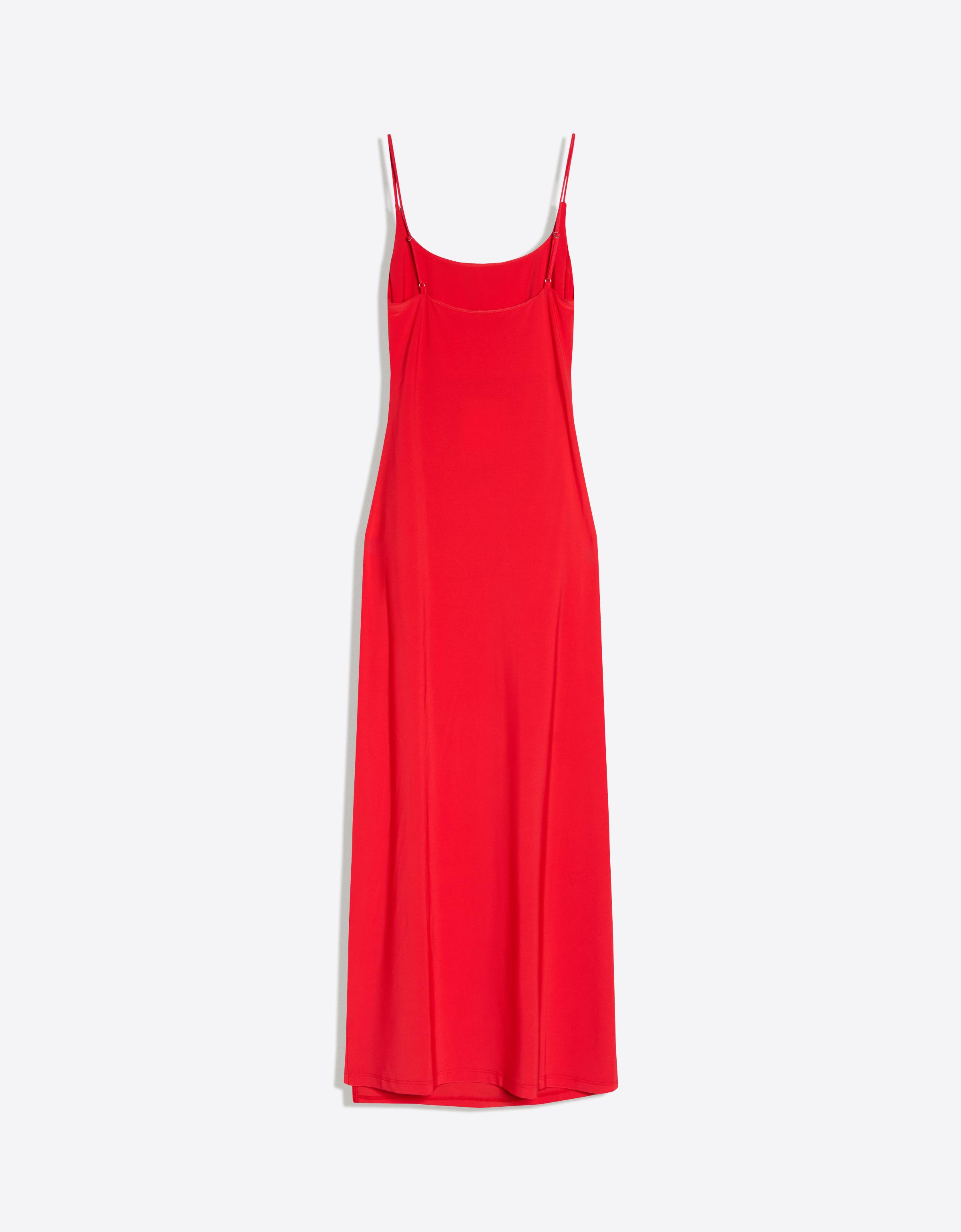 Ruched strap midi dress