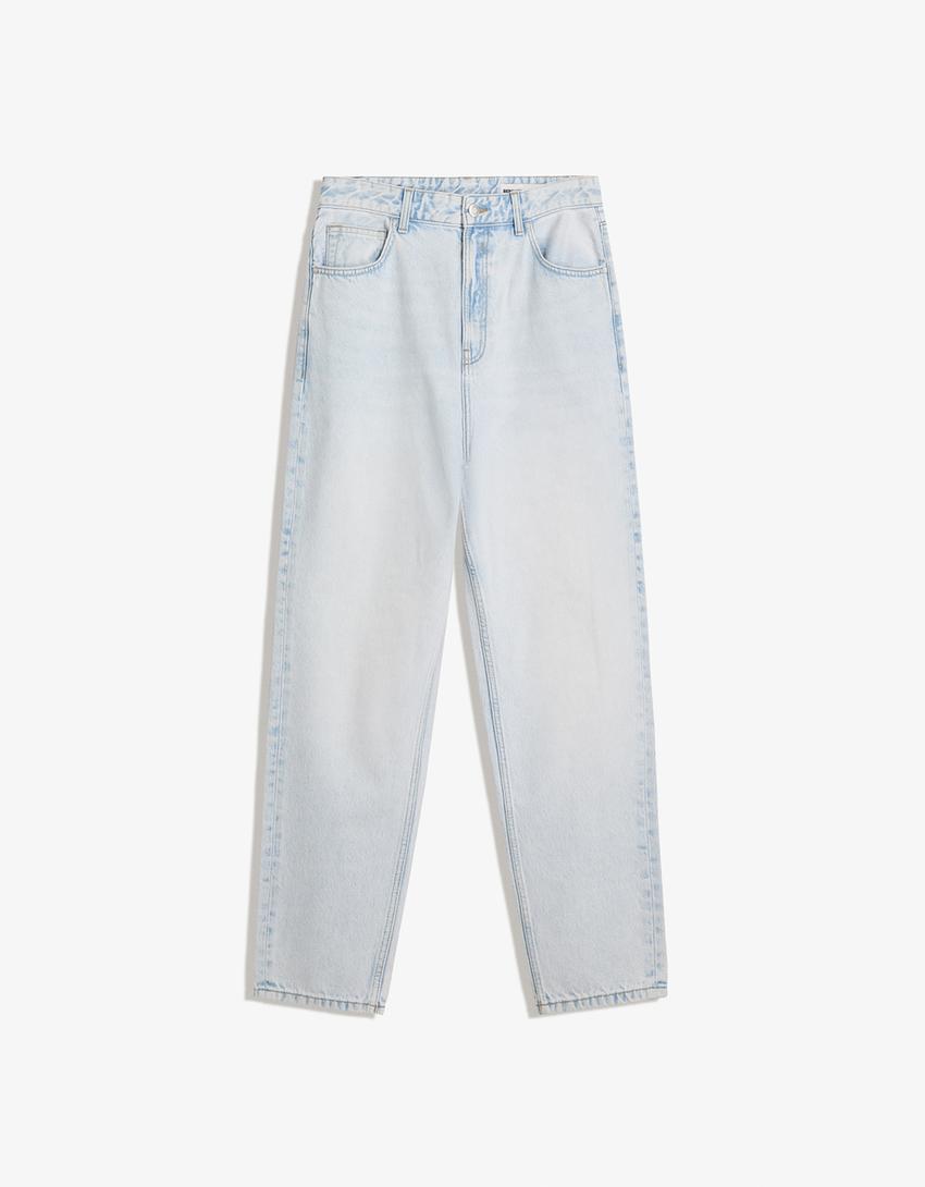 Jeans loose fit afunilado-Azul claro-3