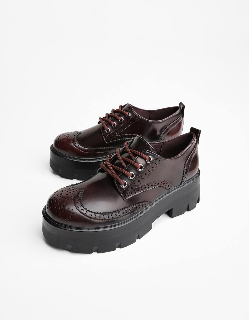 Grube buty blucher-Brązowy