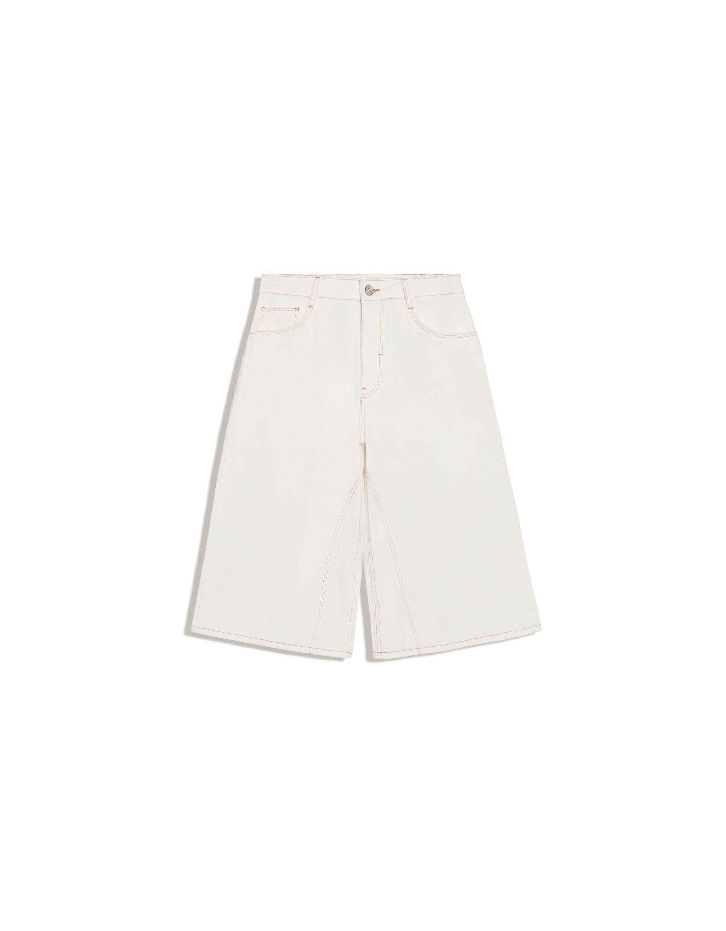 Slouchy denim Bermuda jorts — White