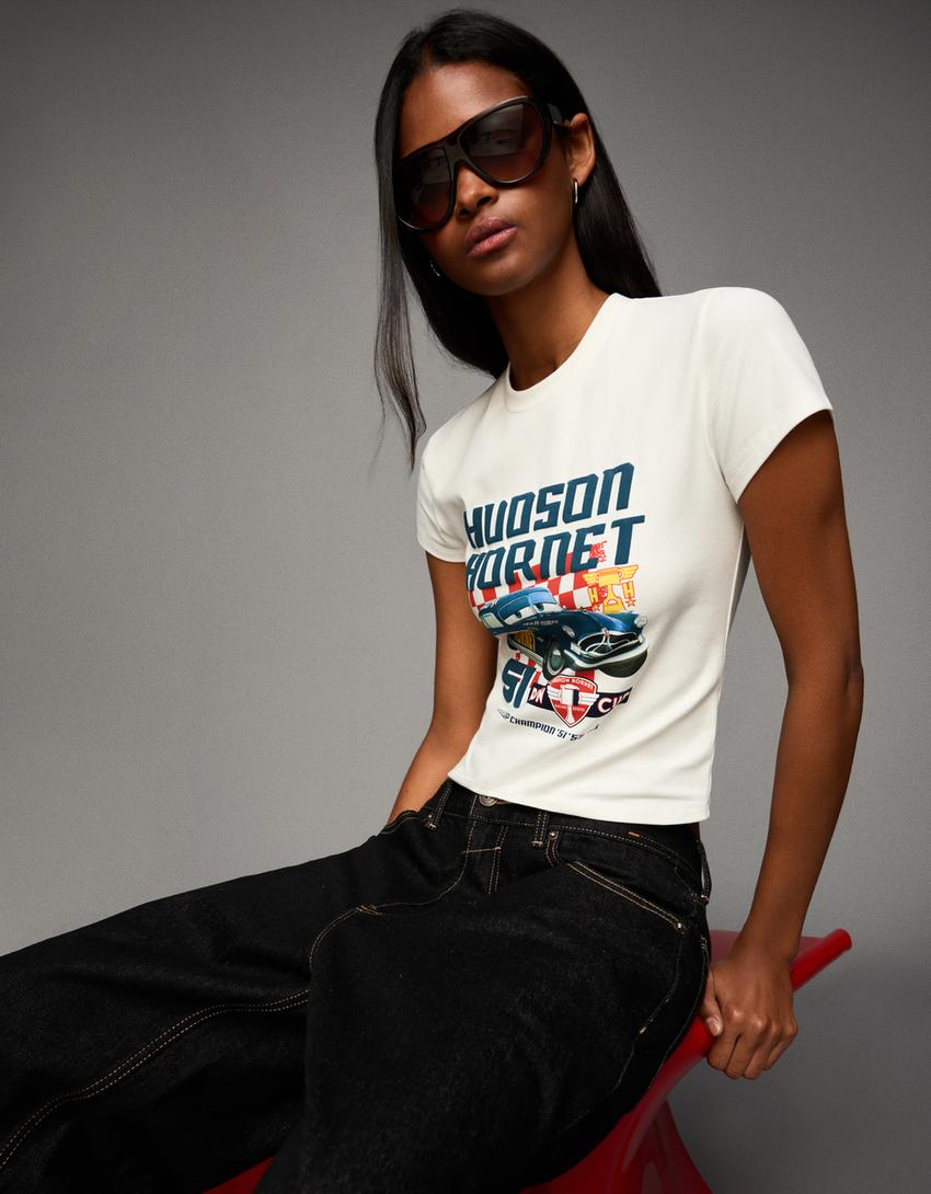 Camiseta Cars manga corta print-Blanco roto