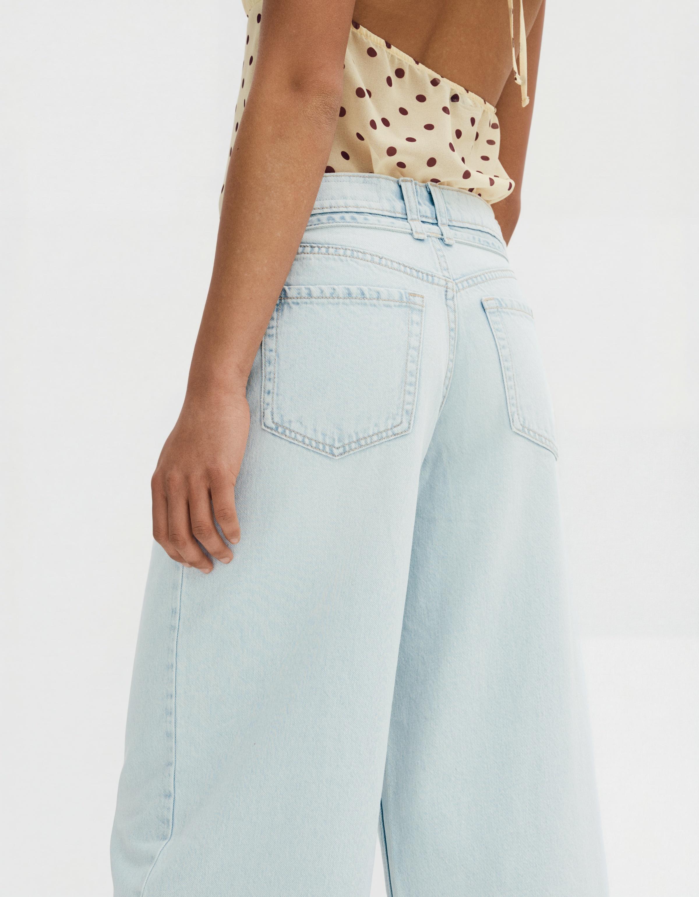 Yüksek bel geniş paça jean - Görsel 21