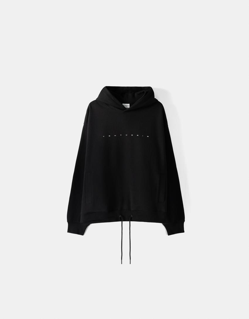 Printed hoodie-Black-4