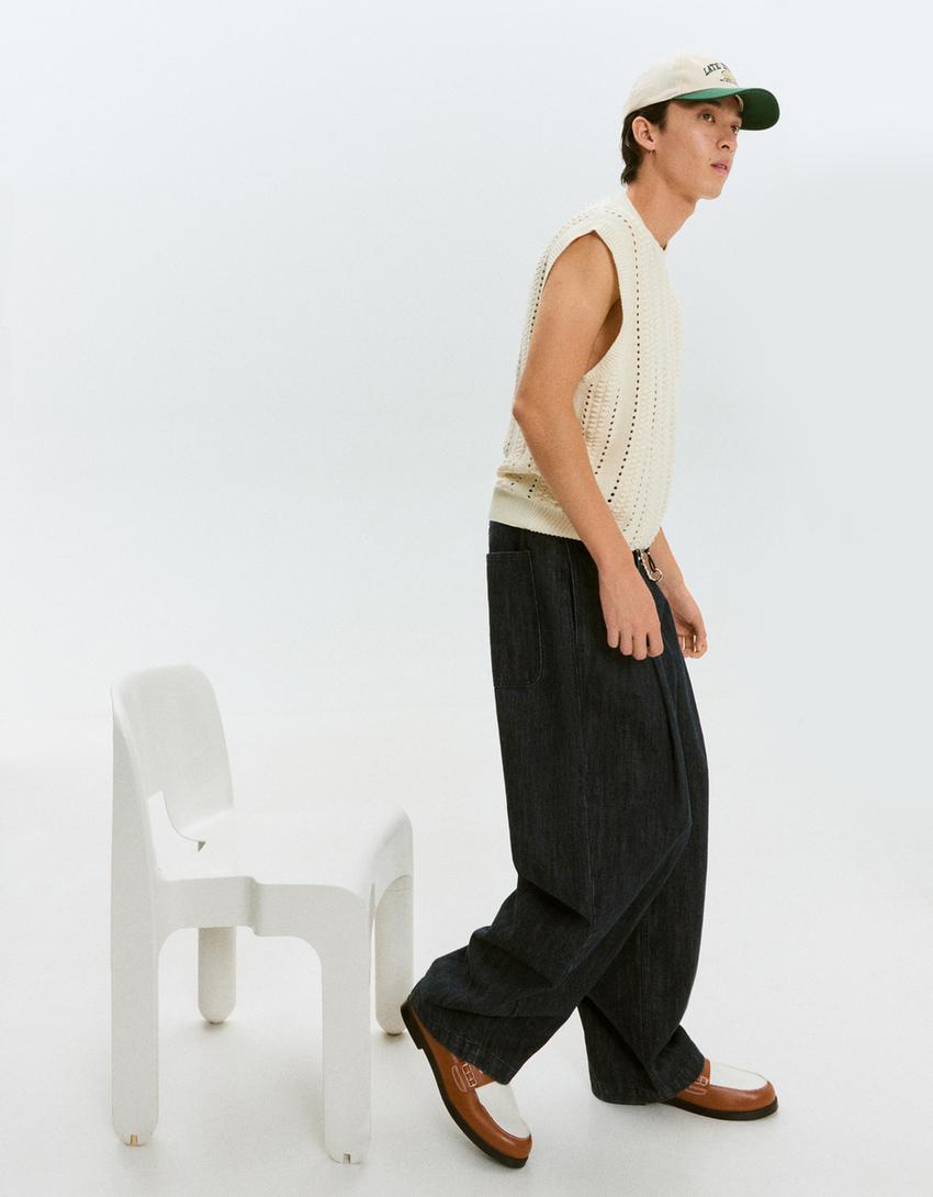 Loafer met contrast-Bruin-1
