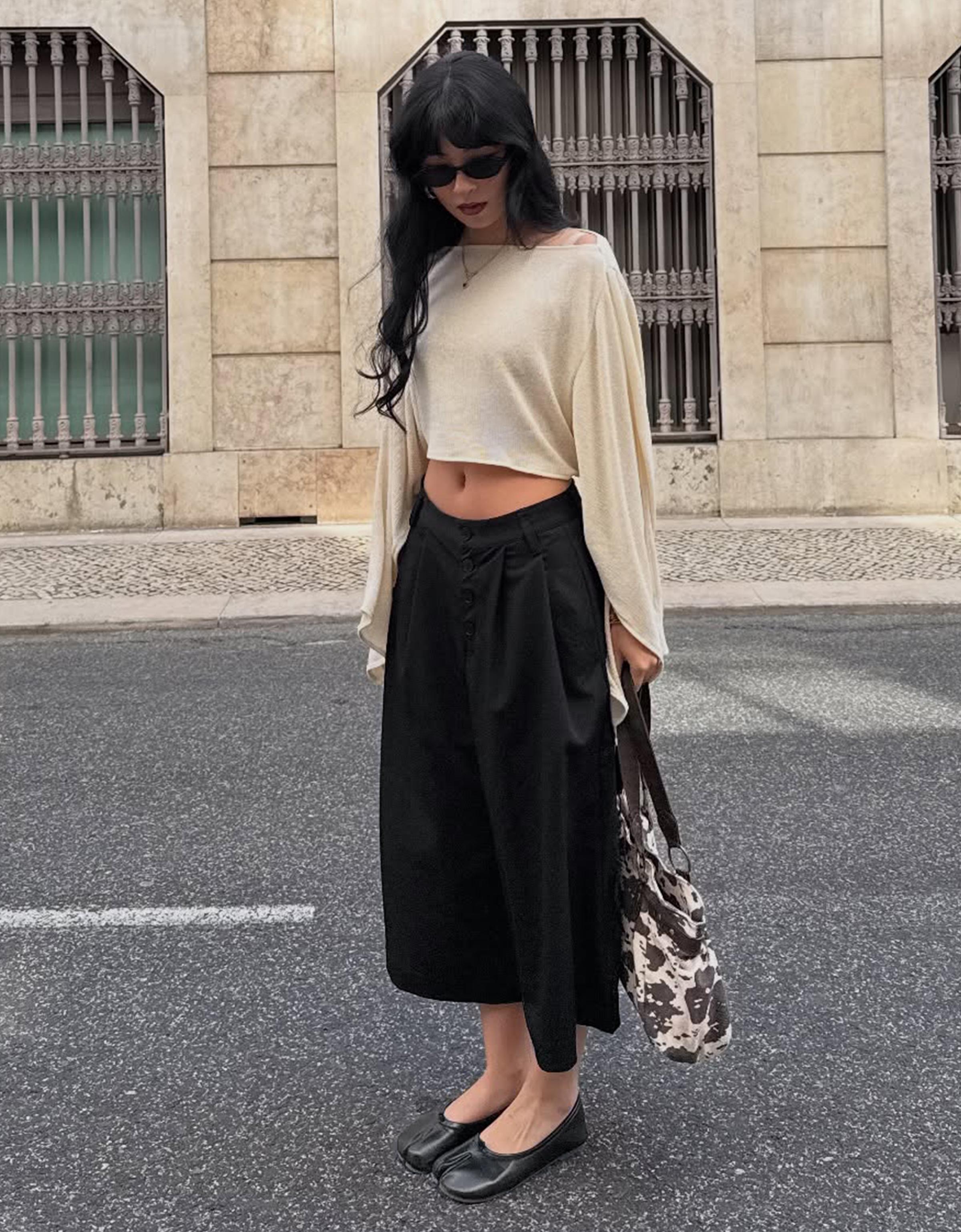 Çizgili culotte bermuda - Görsel 33