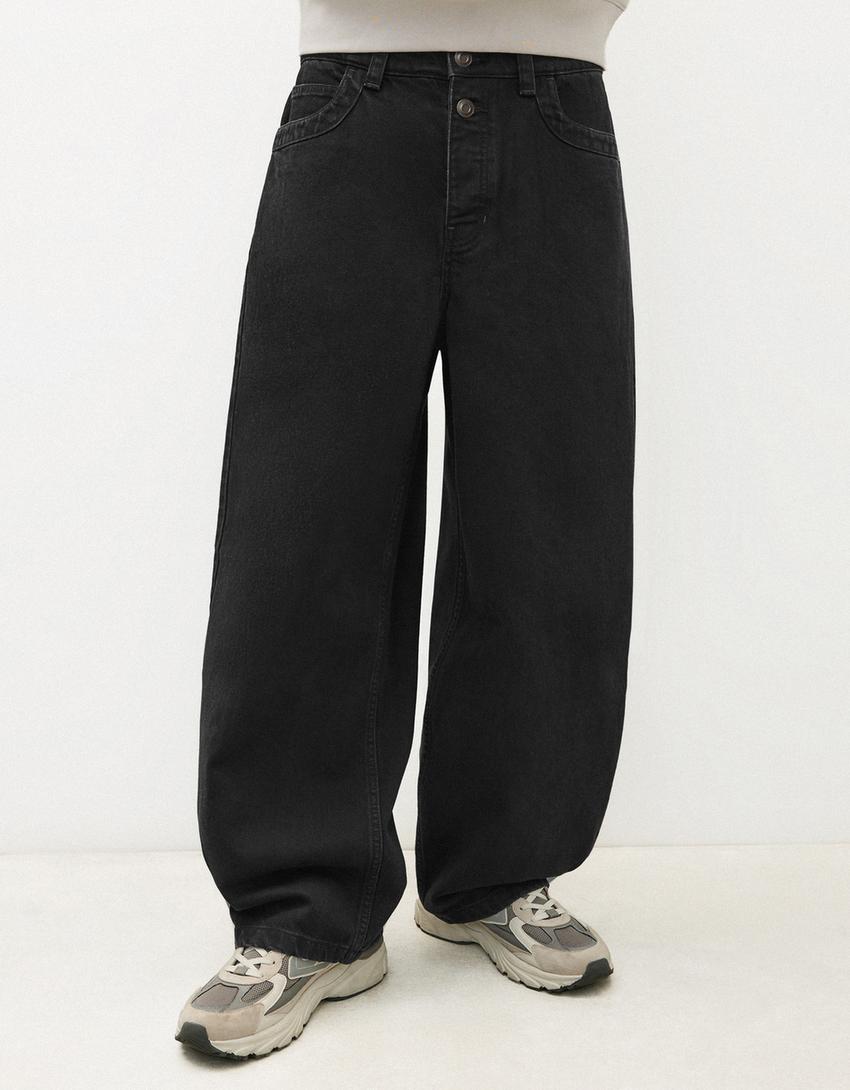 Barrel-Jeans-Schwarz