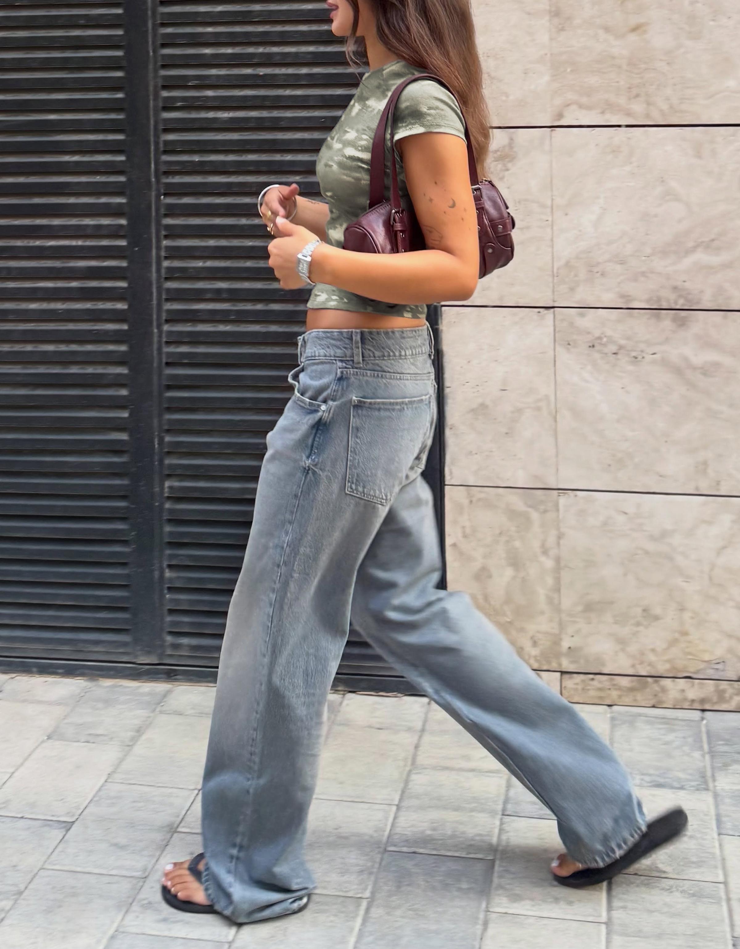 Bershka Orta bel straight jean görsel 7