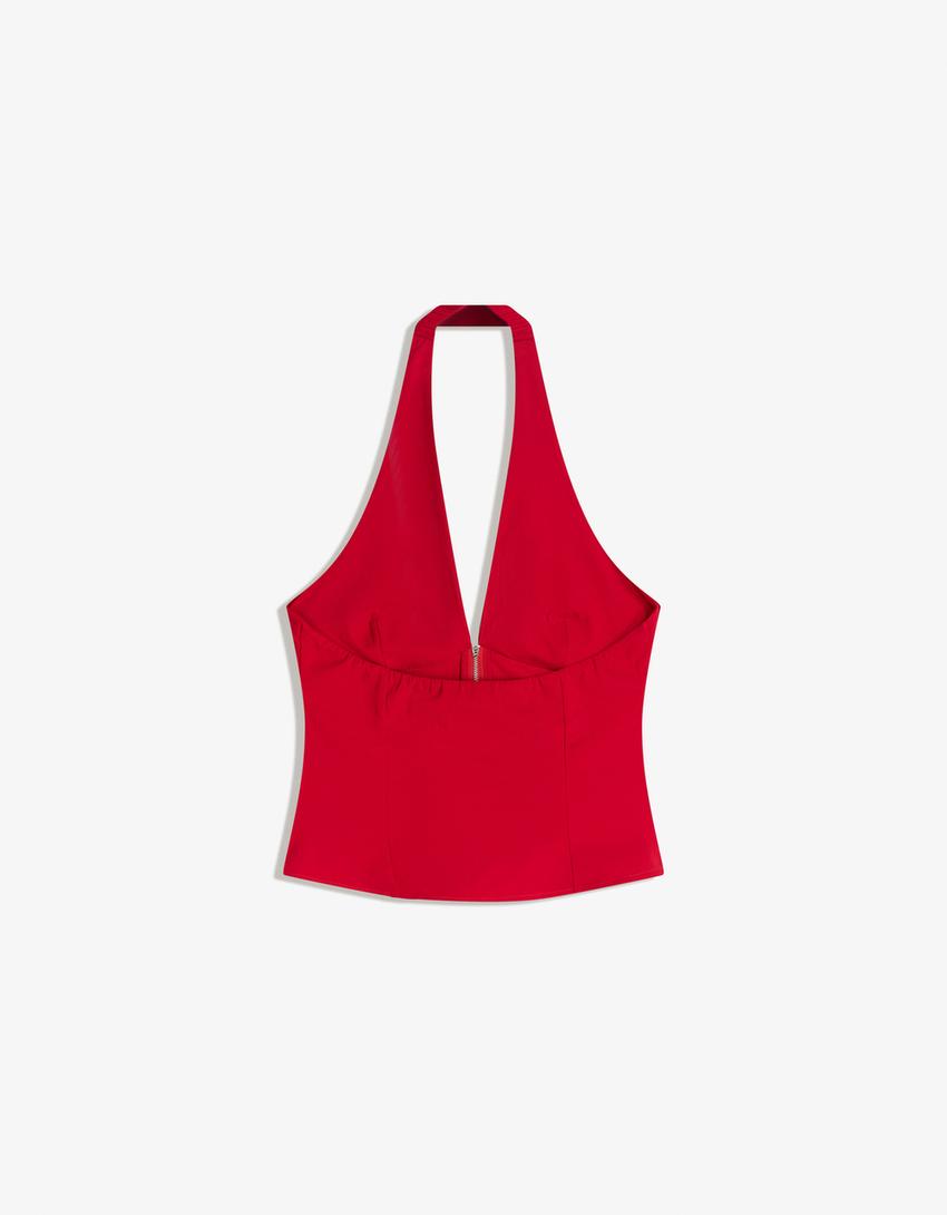 Top halter bengalina-Rojo