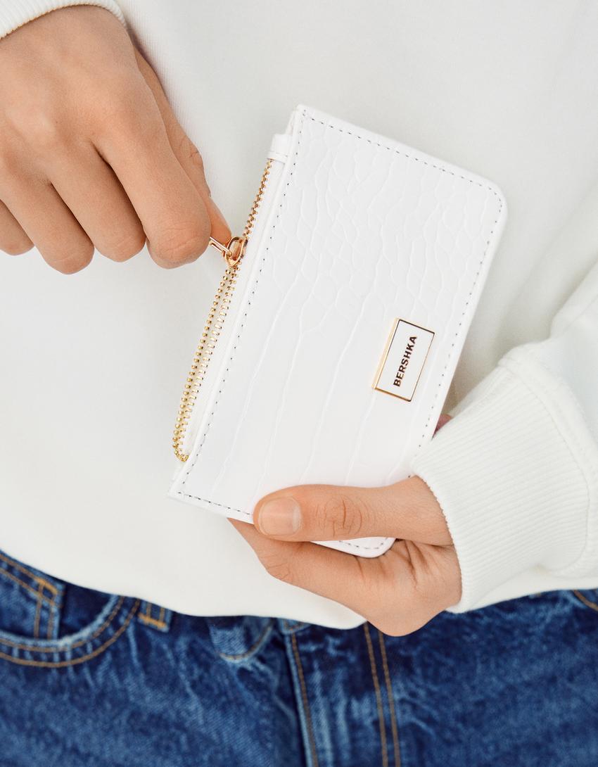 حافظة بطاقات بطبعة حيوانية ونقشة-أبيض-3